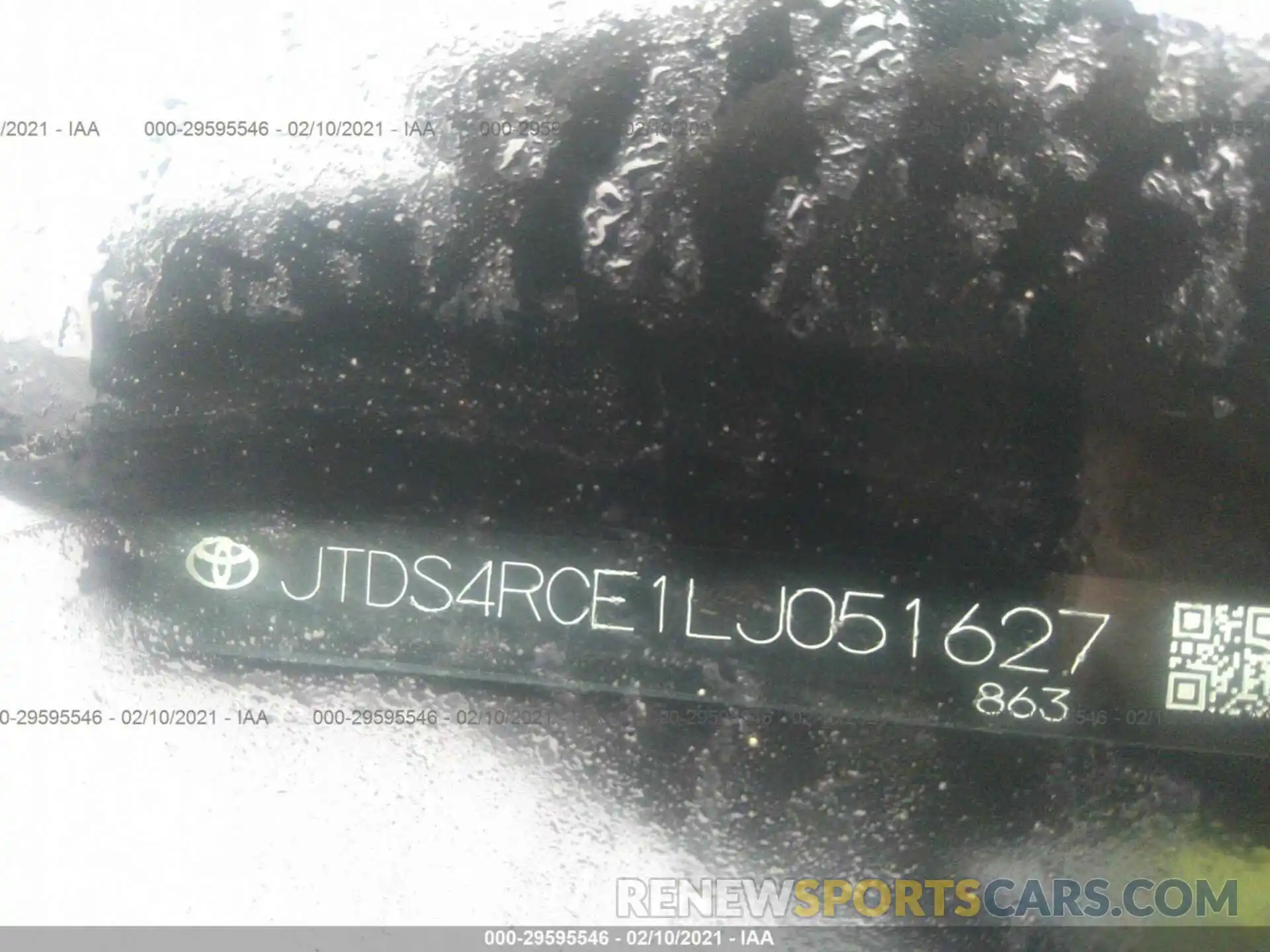 9 Фотография поврежденного автомобиля JTDS4RCE1LJ051627 TOYOTA COROLLA 2020