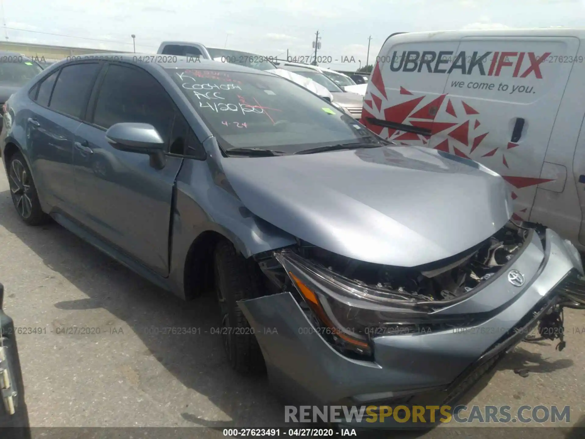 1 Photograph of a damaged car JTDS4RCE2LJ043195 TOYOTA COROLLA 2020