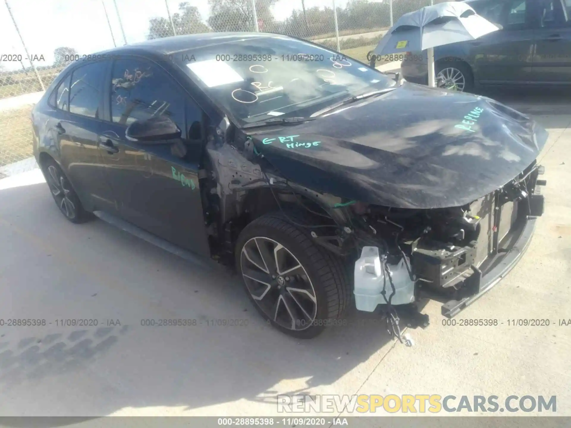 1 Photograph of a damaged car JTDS4RCE3LJ029421 TOYOTA COROLLA 2020