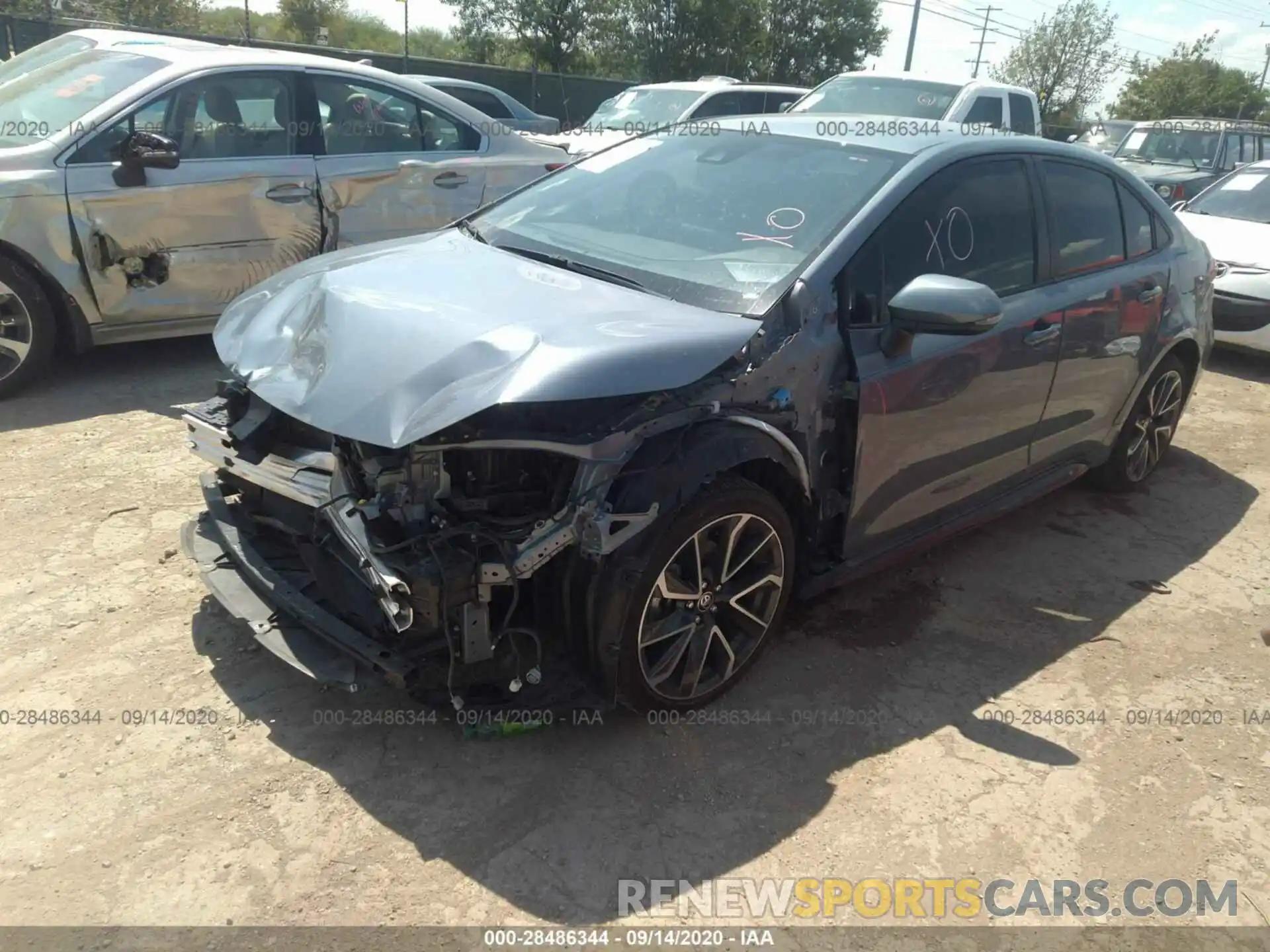 2 Photograph of a damaged car JTDS4RCE4LJ001353 TOYOTA COROLLA 2020