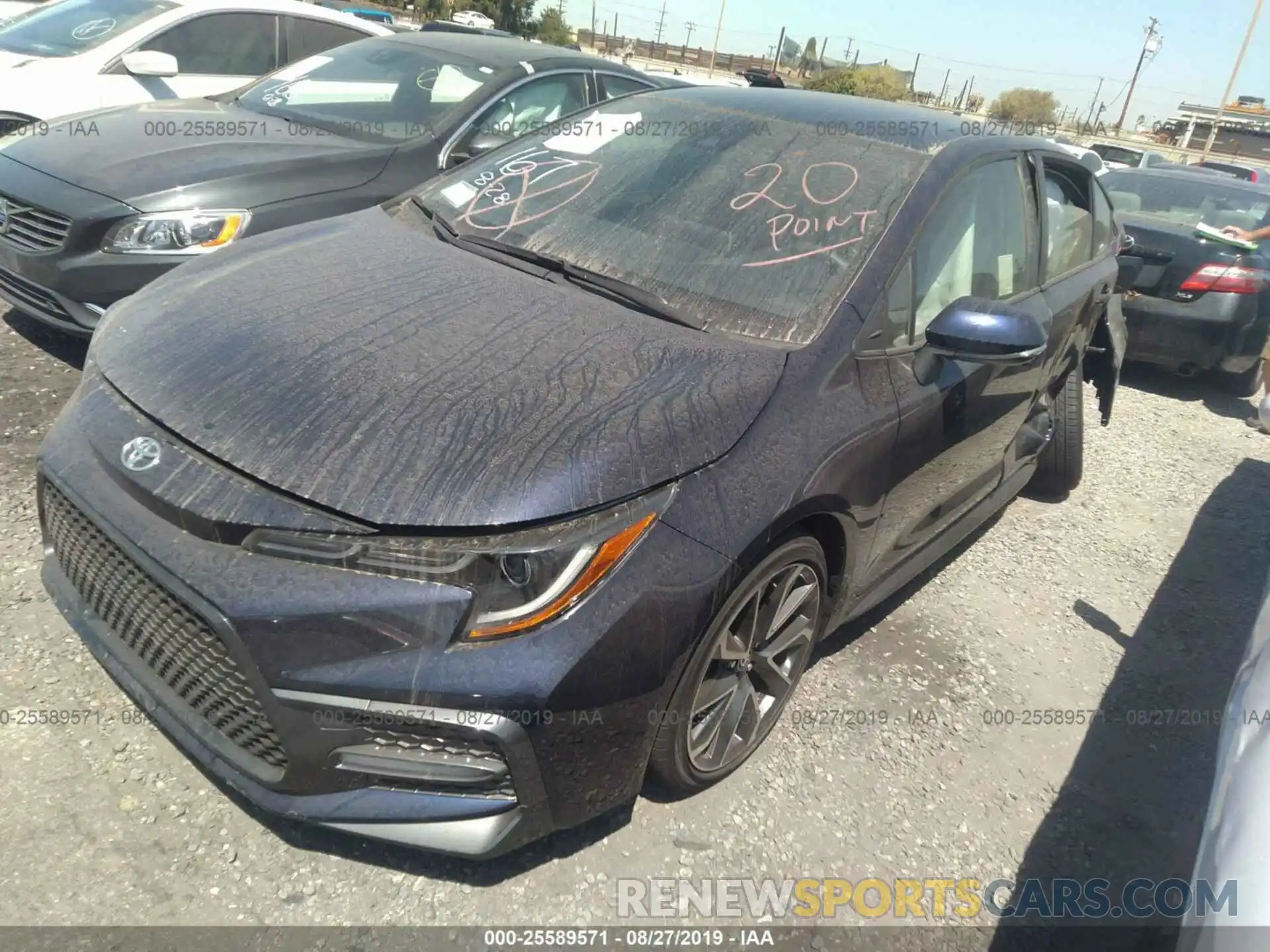 2 Photograph of a damaged car JTDS4RCE4LJ015270 TOYOTA COROLLA 2020