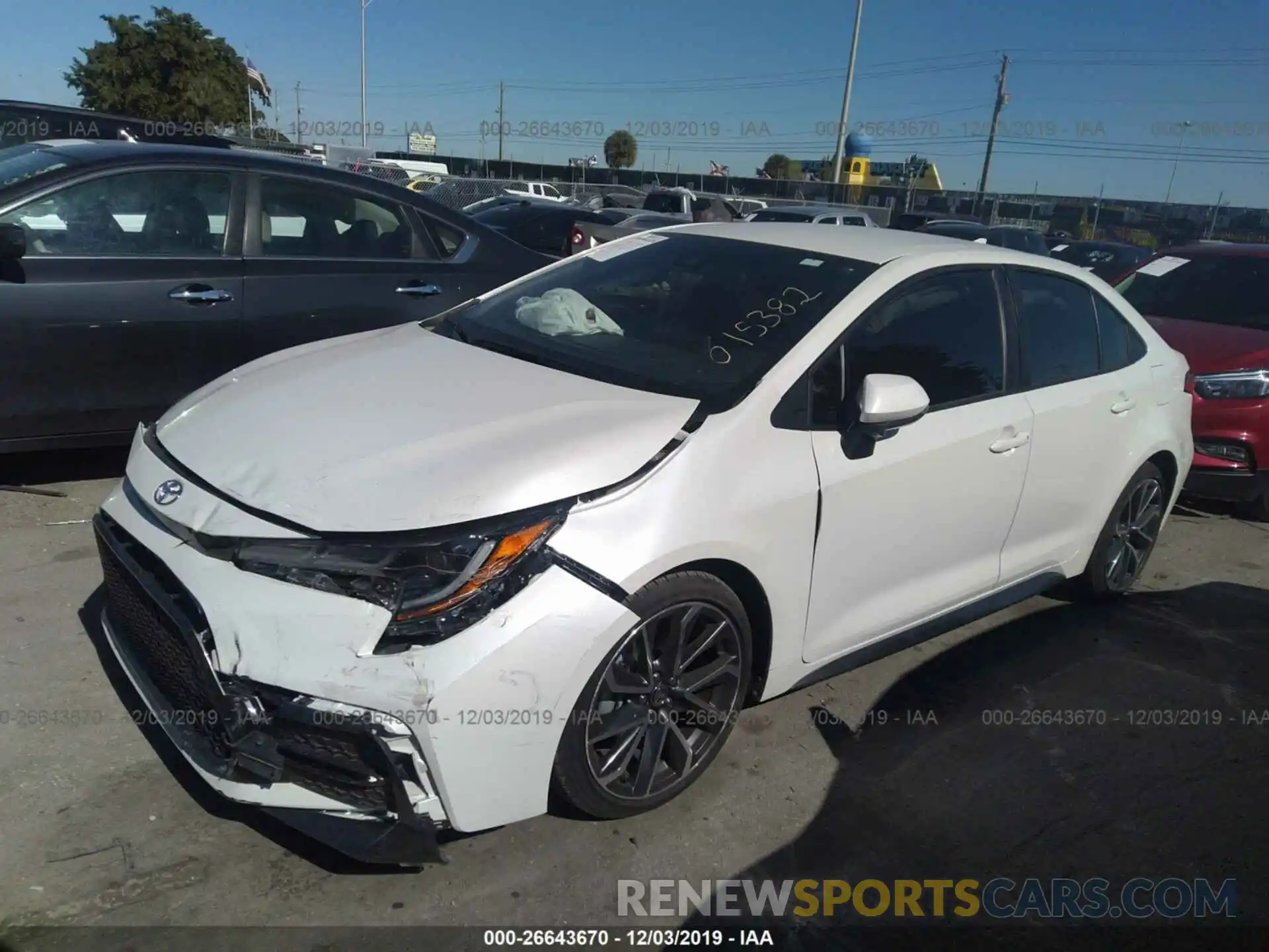 2 Photograph of a damaged car JTDS4RCE4LJ015382 TOYOTA COROLLA 2020