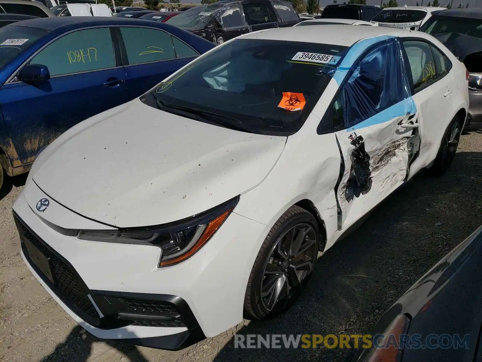 2 Photograph of a damaged car JTDS4RCE4LJ017889 TOYOTA COROLLA 2020