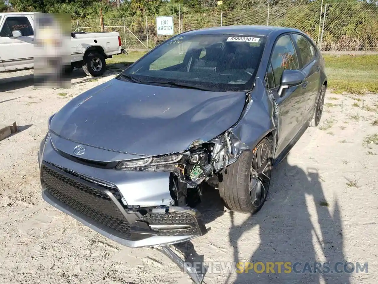 2 Photograph of a damaged car JTDS4RCE5LJ013642 TOYOTA COROLLA 2020