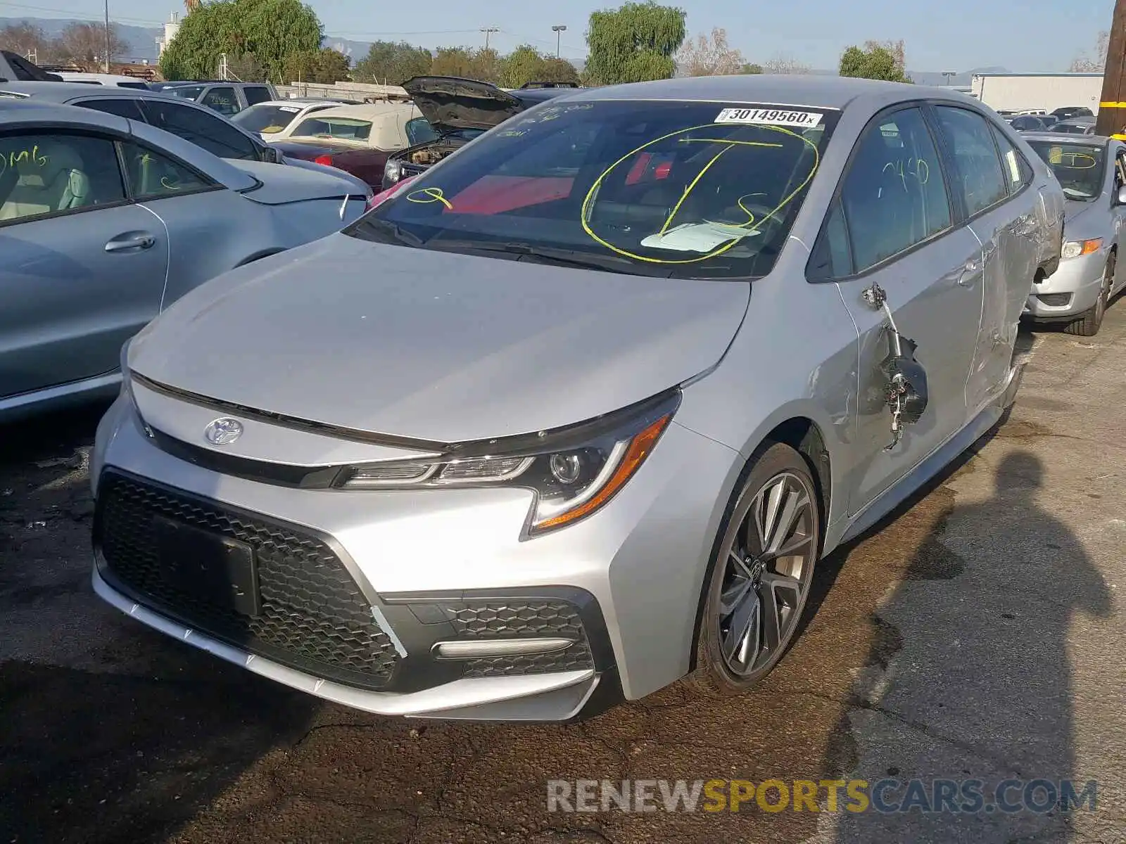 2 Photograph of a damaged car JTDS4RCE5LJ021482 TOYOTA COROLLA 2020