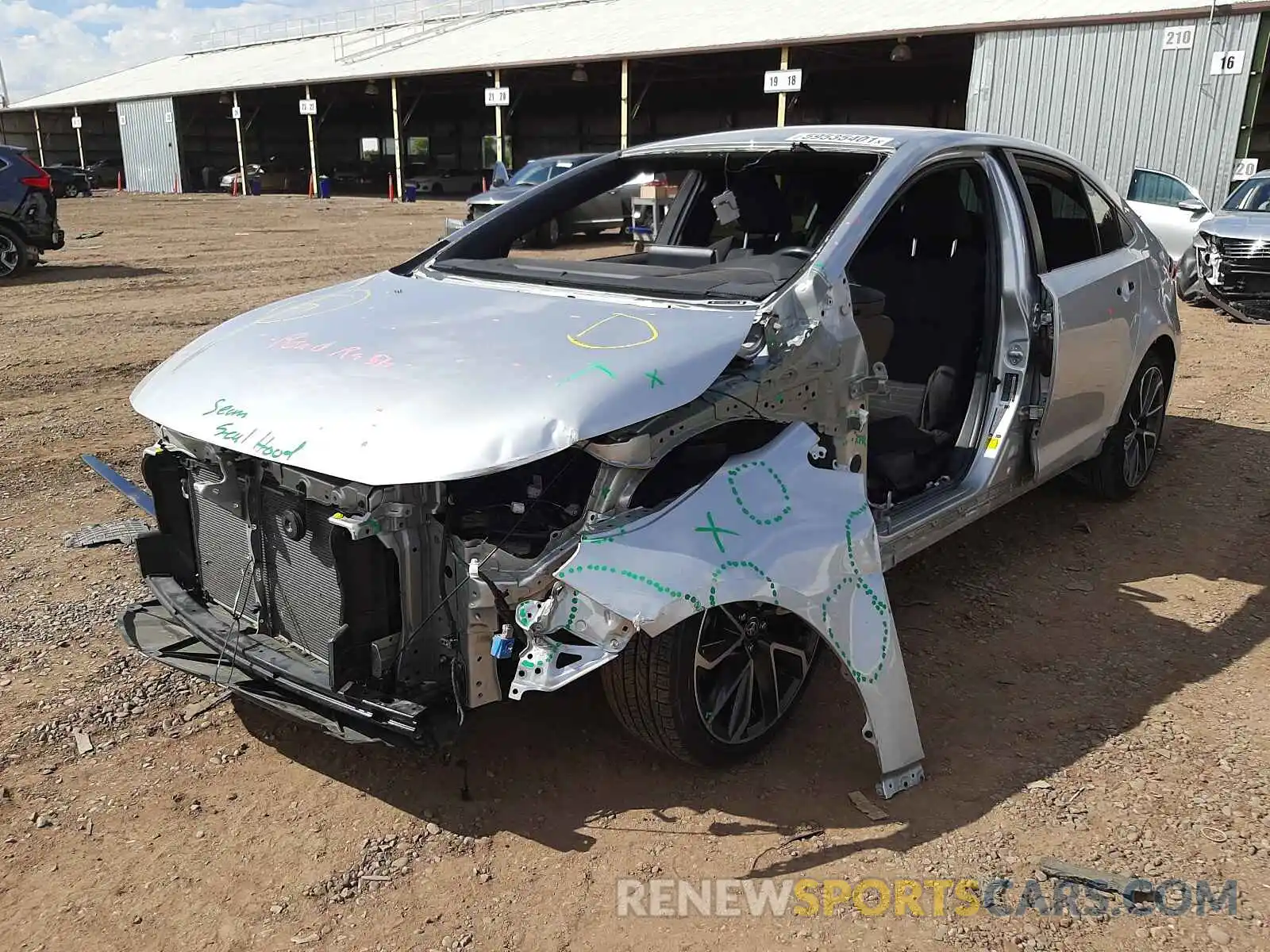 2 Photograph of a damaged car JTDS4RCE5LJ025905 TOYOTA COROLLA 2020