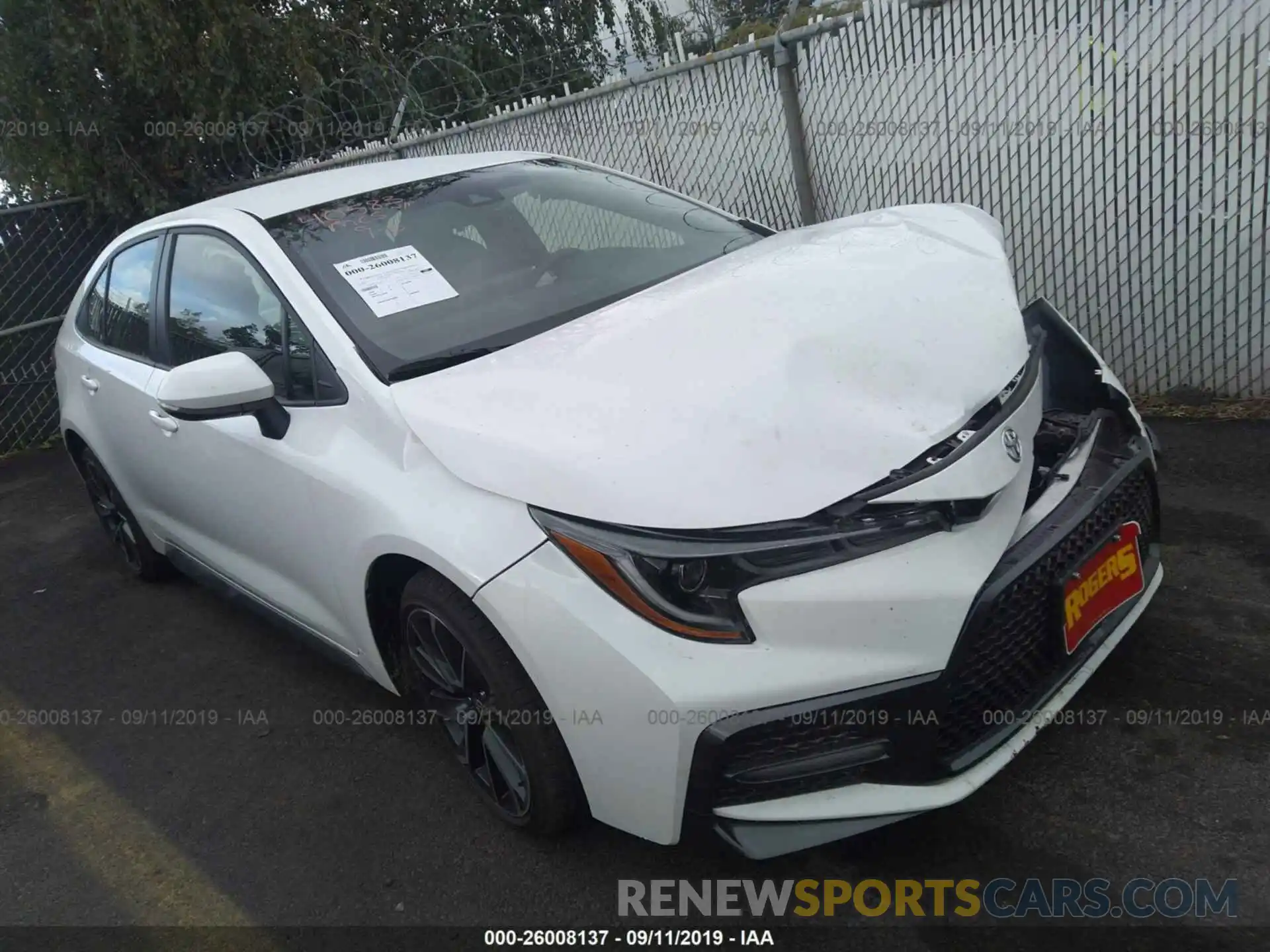 1 Photograph of a damaged car JTDS4RCE5LJ028724 TOYOTA COROLLA 2020