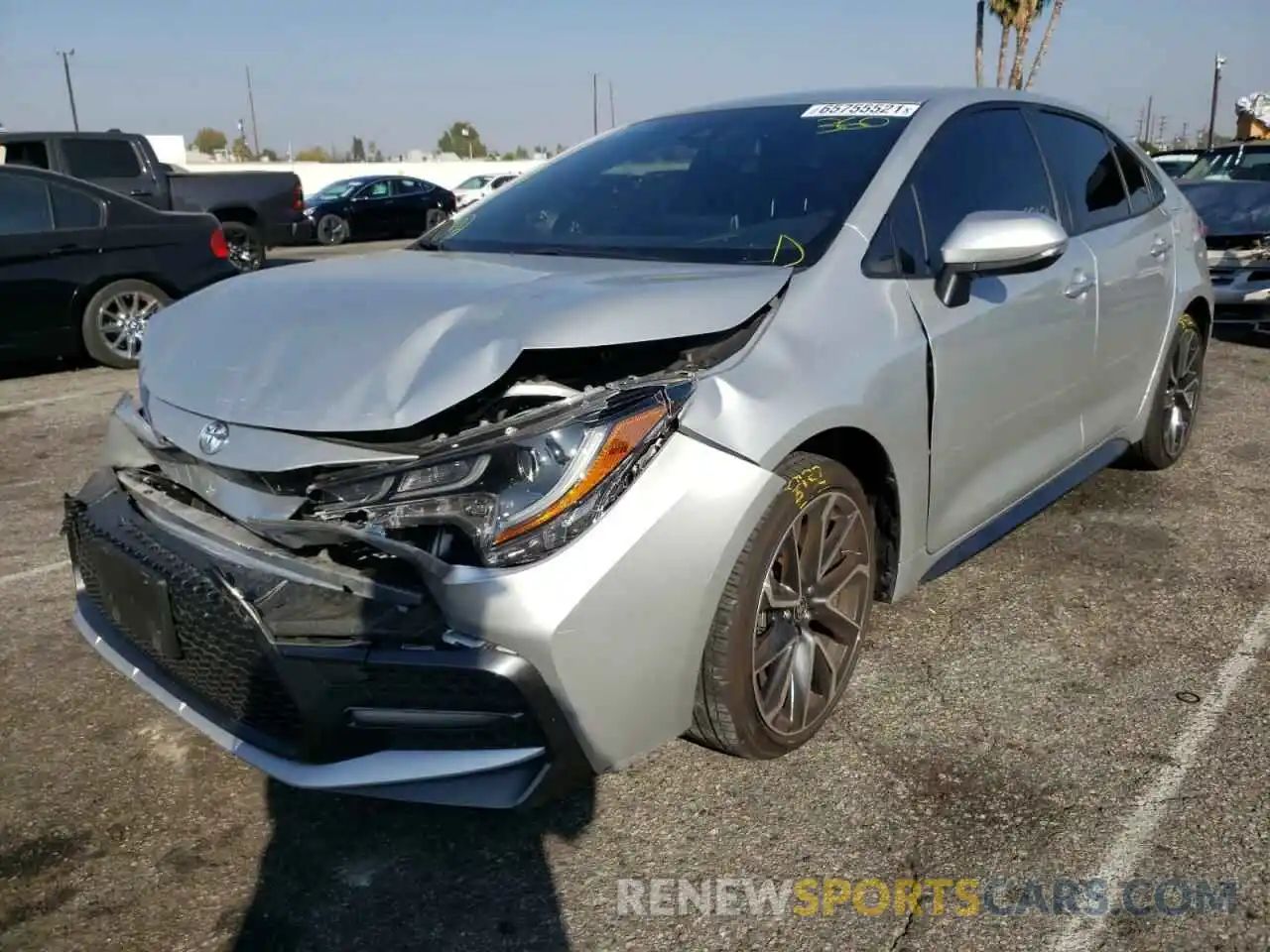 2 Photograph of a damaged car JTDS4RCE5LJ050075 TOYOTA COROLLA 2020