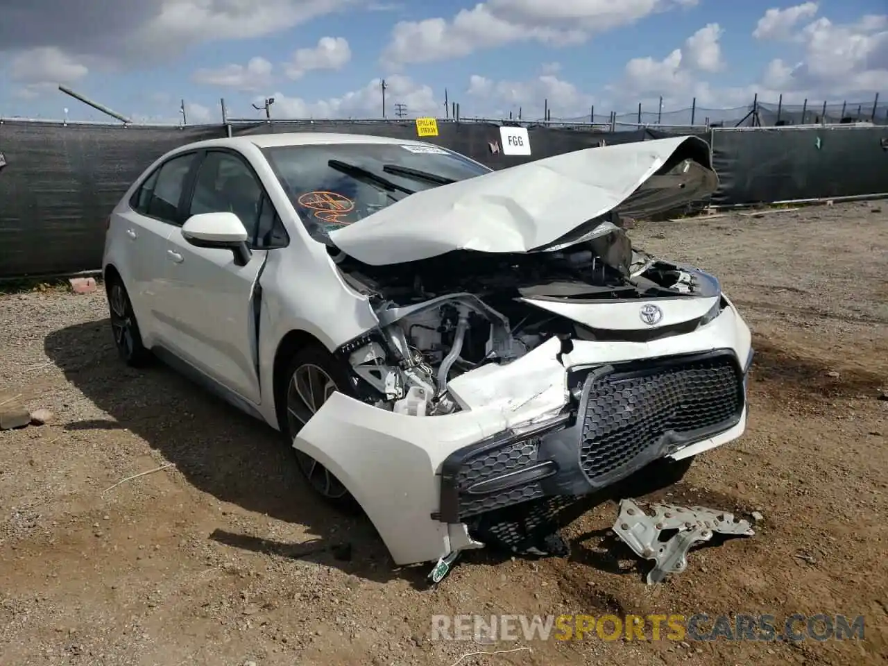 1 Photograph of a damaged car JTDS4RCE5LJ051243 TOYOTA COROLLA 2020