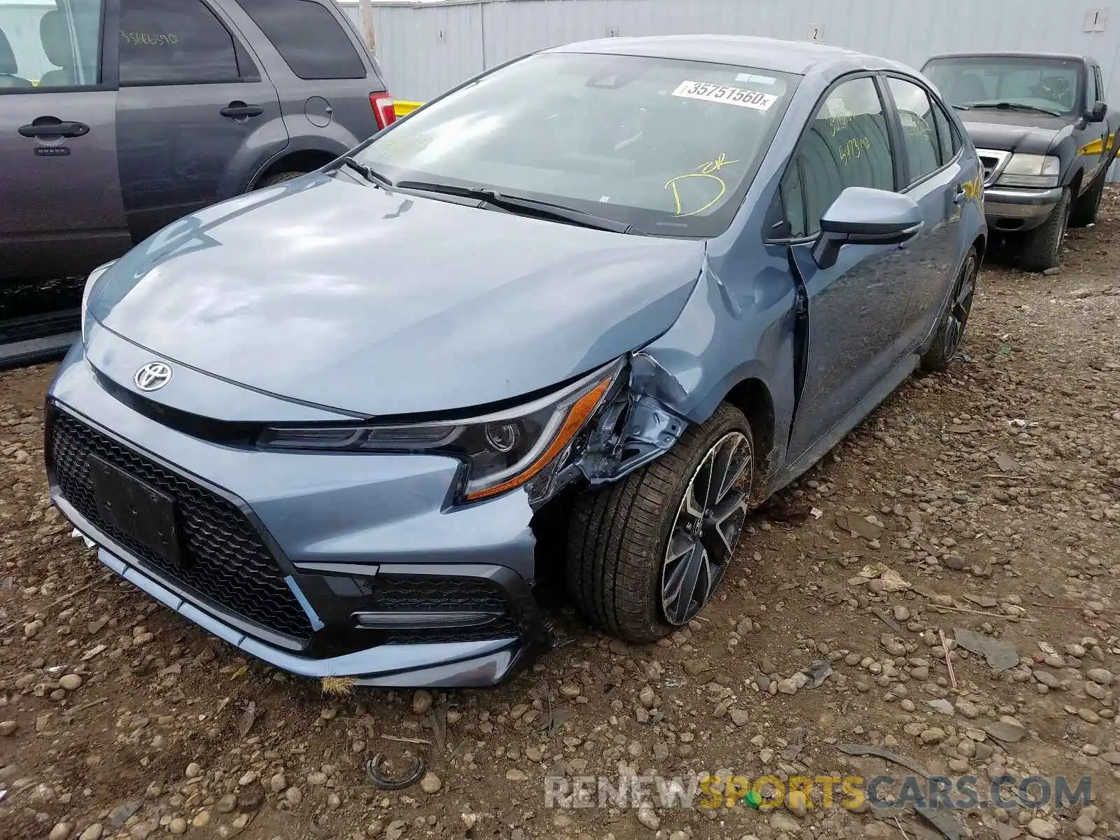 2 Photograph of a damaged car JTDS4RCE6LJ000351 TOYOTA COROLLA 2020