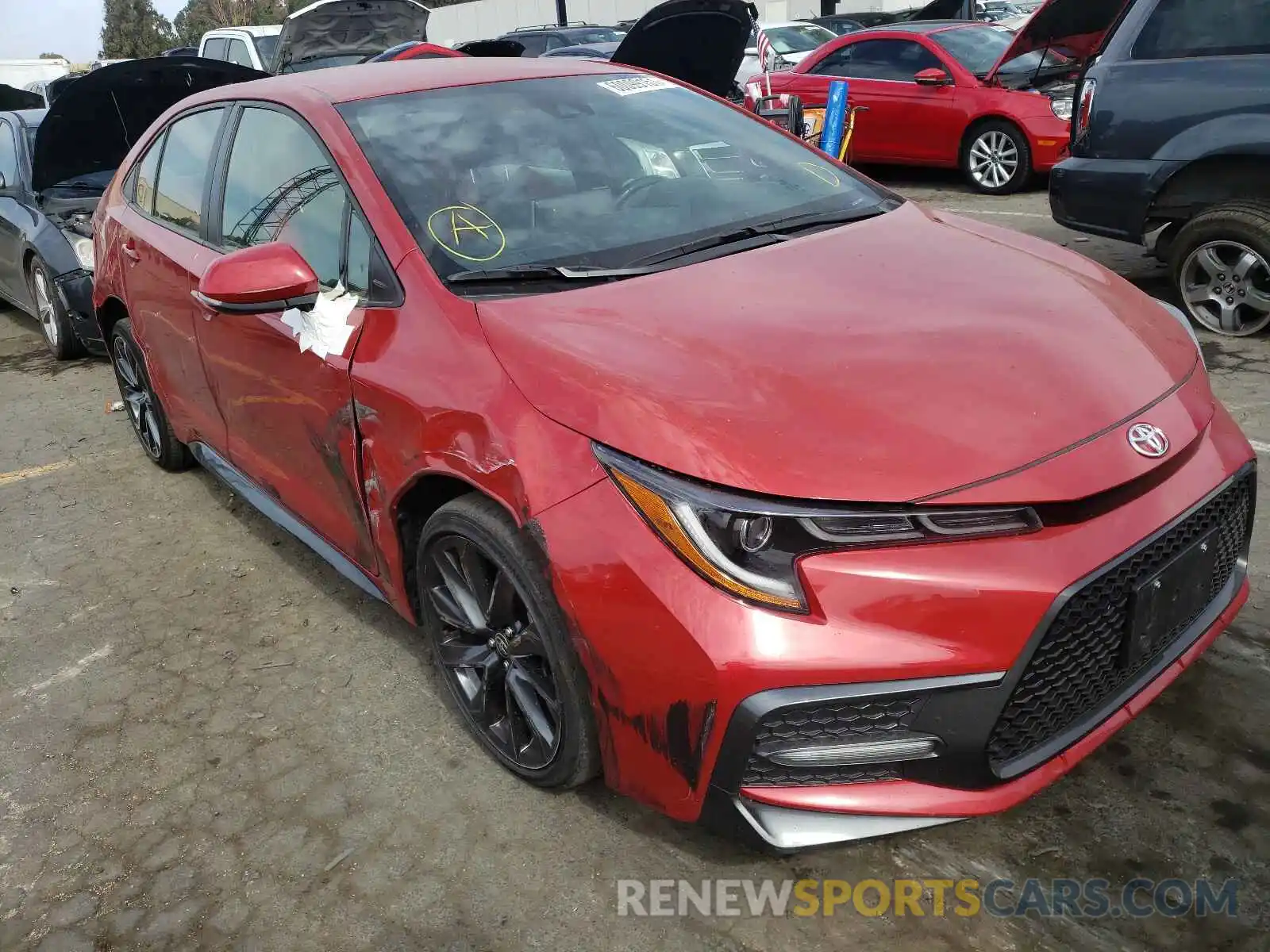 1 Photograph of a damaged car JTDS4RCE6LJ000964 TOYOTA COROLLA 2020