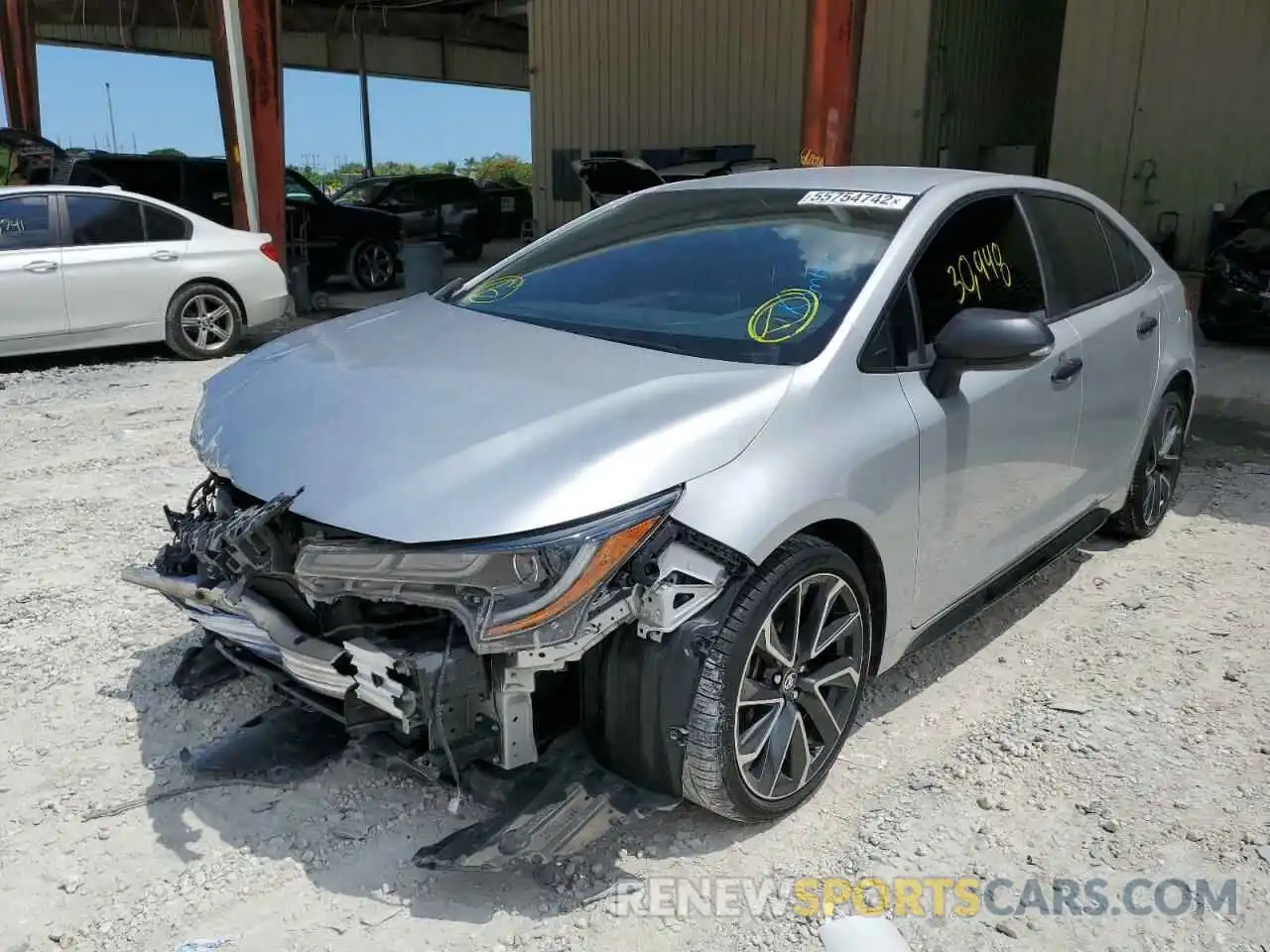 2 Photograph of a damaged car JTDS4RCE6LJ032491 TOYOTA COROLLA 2020