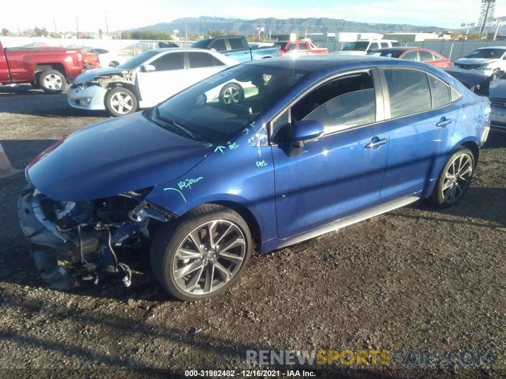 2 Photograph of a damaged car JTDS4RCE6LJ051039 TOYOTA COROLLA 2020