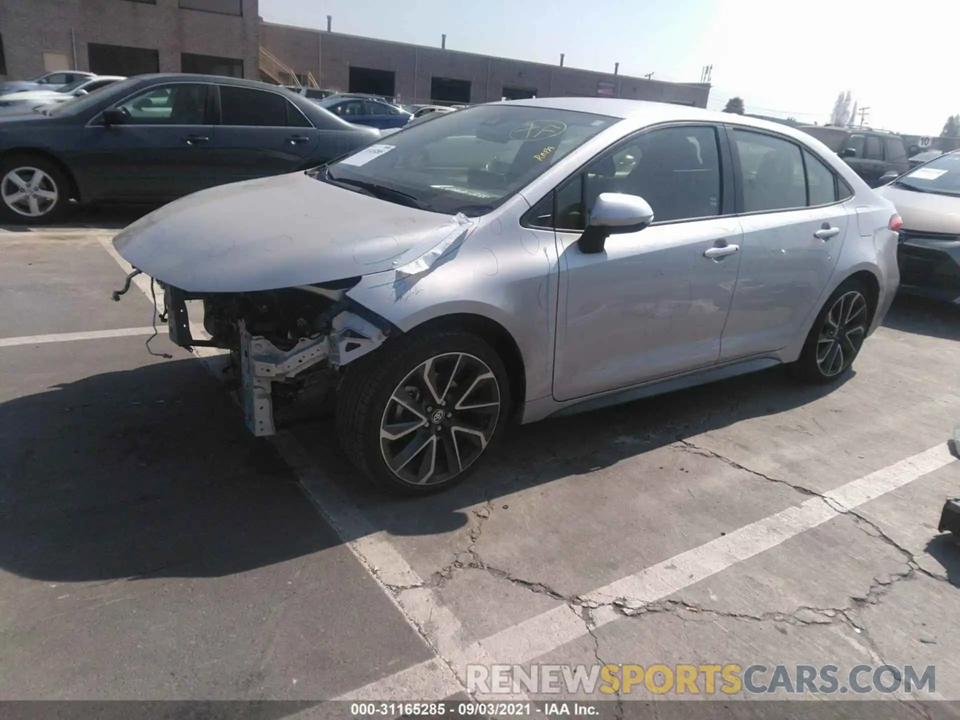 2 Photograph of a damaged car JTDS4RCE7LJ017370 TOYOTA COROLLA 2020