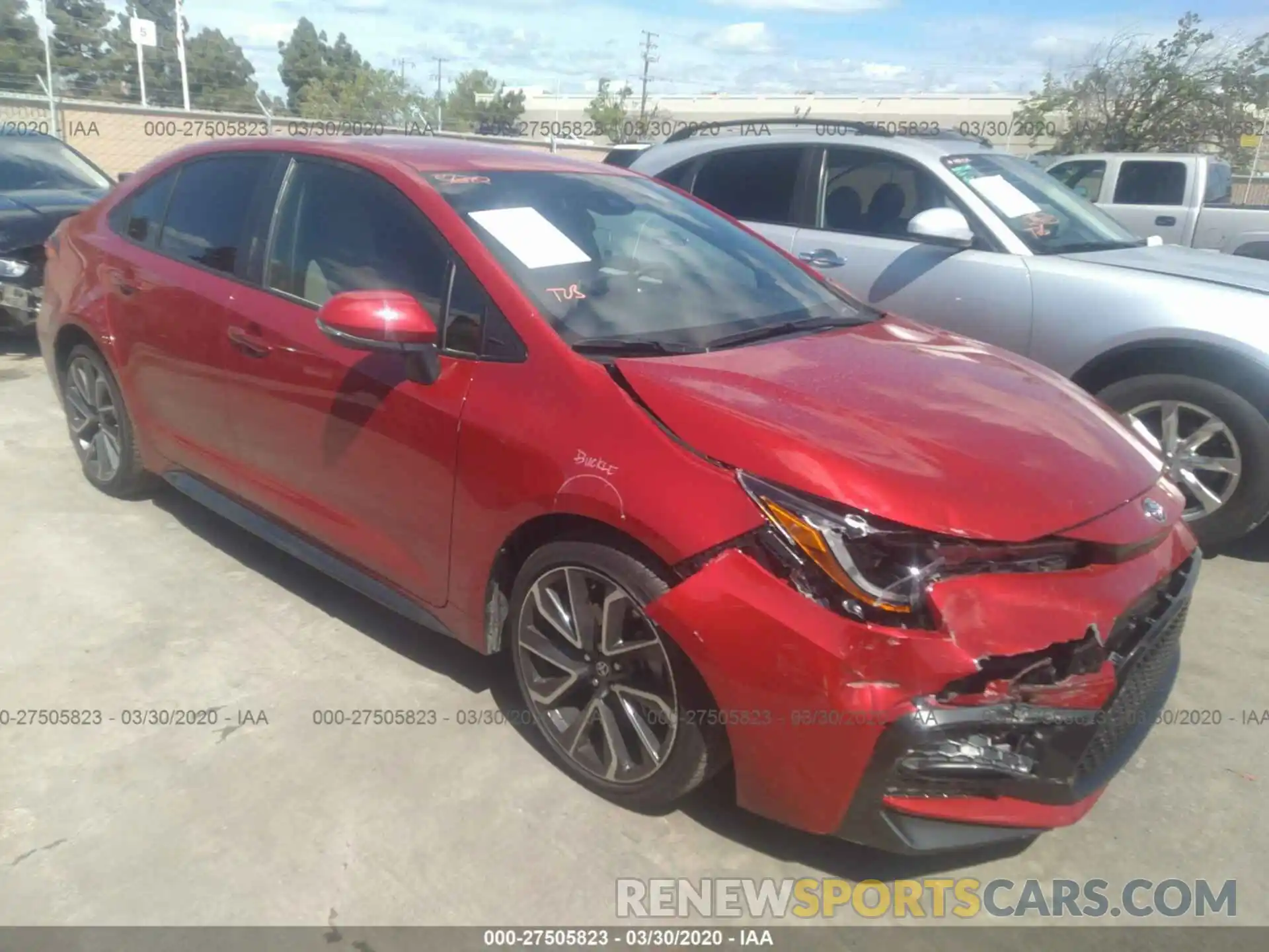 1 Photograph of a damaged car JTDS4RCE7LJ030040 TOYOTA COROLLA 2020