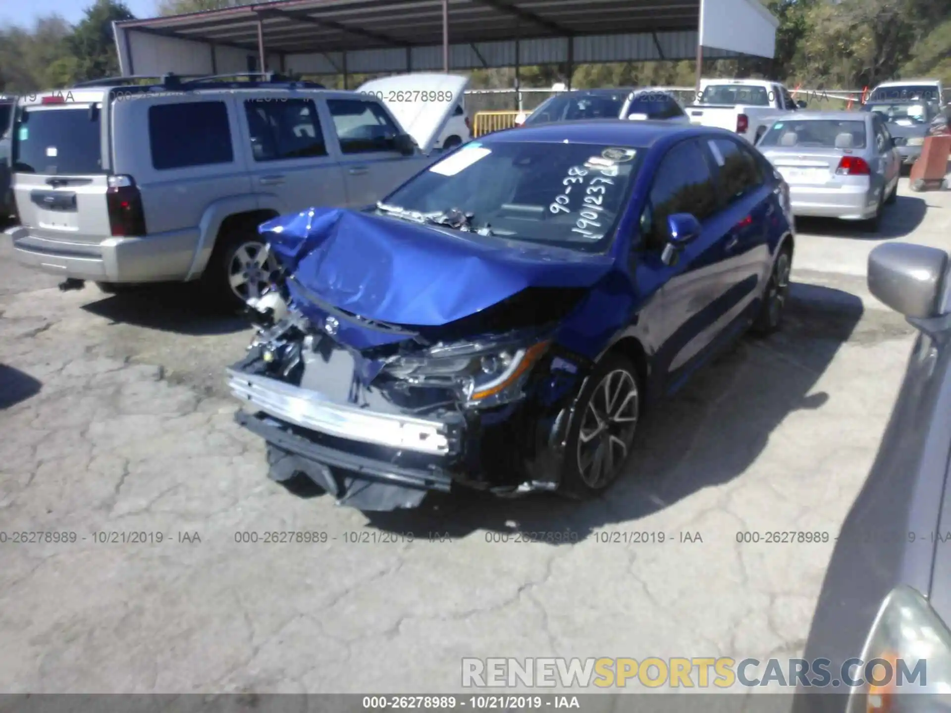 2 Photograph of a damaged car JTDS4RCE8LJ003333 TOYOTA COROLLA 2020