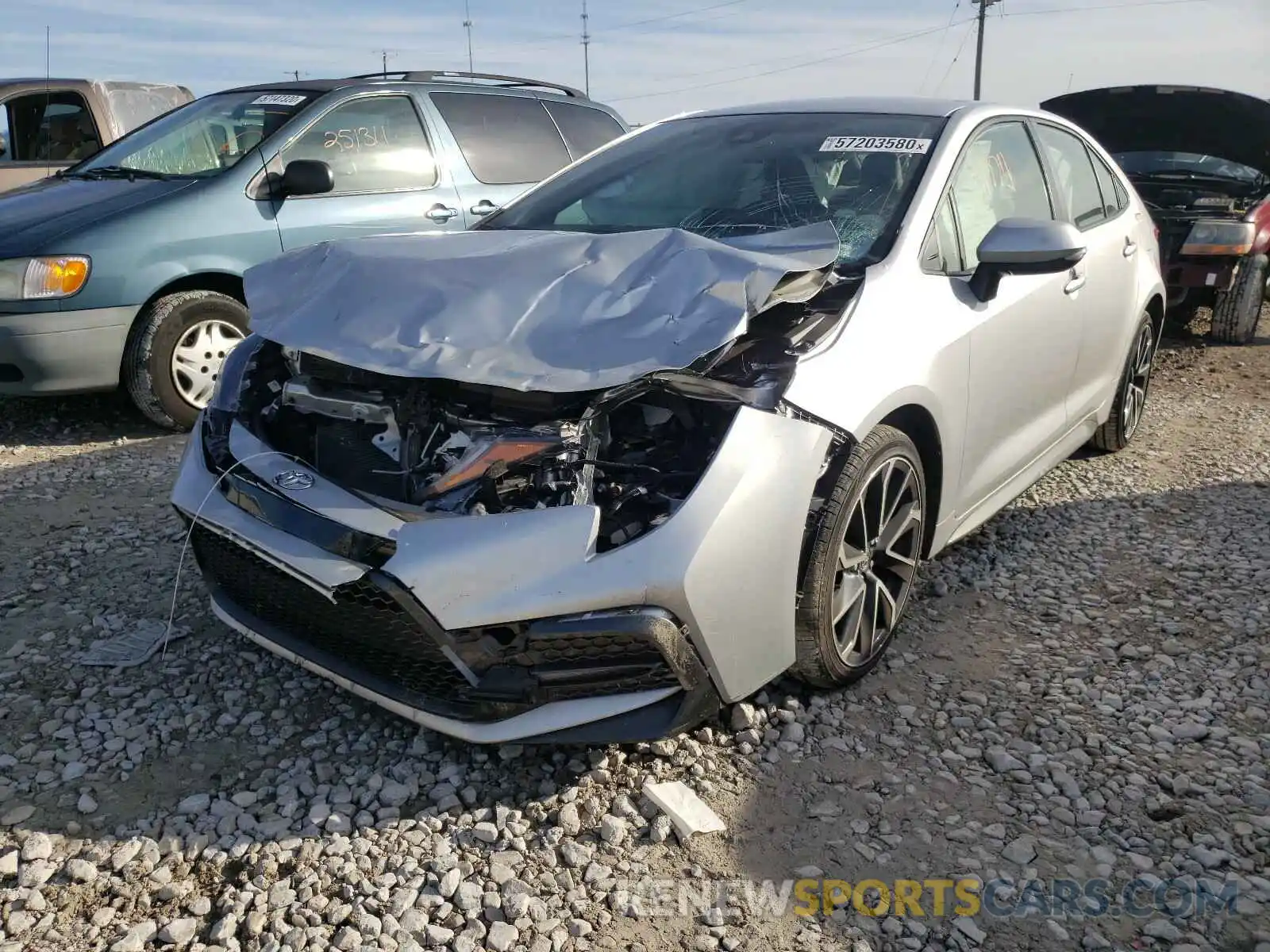 2 Photograph of a damaged car JTDS4RCE8LJ024554 TOYOTA COROLLA 2020