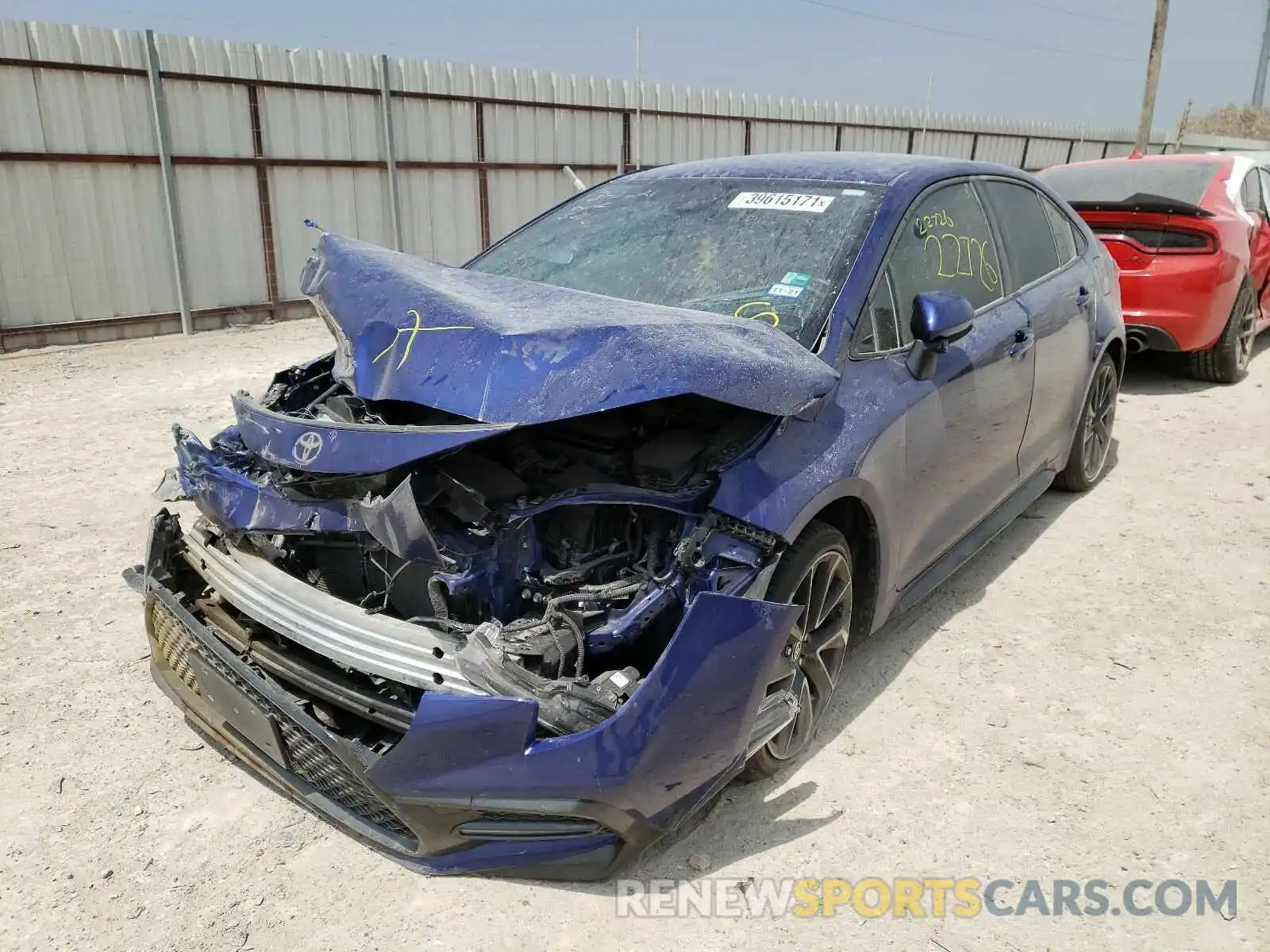 2 Photograph of a damaged car JTDS4RCE8LJ028670 TOYOTA COROLLA 2020