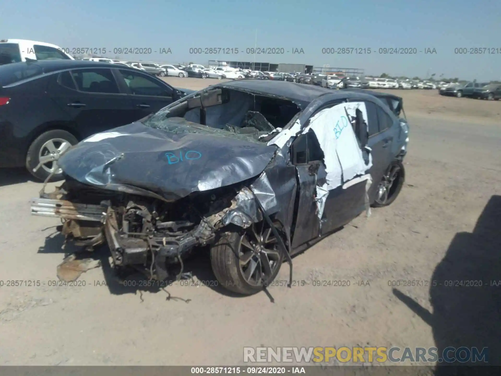 2 Photograph of a damaged car JTDS4RCE8LJ041127 TOYOTA COROLLA 2020