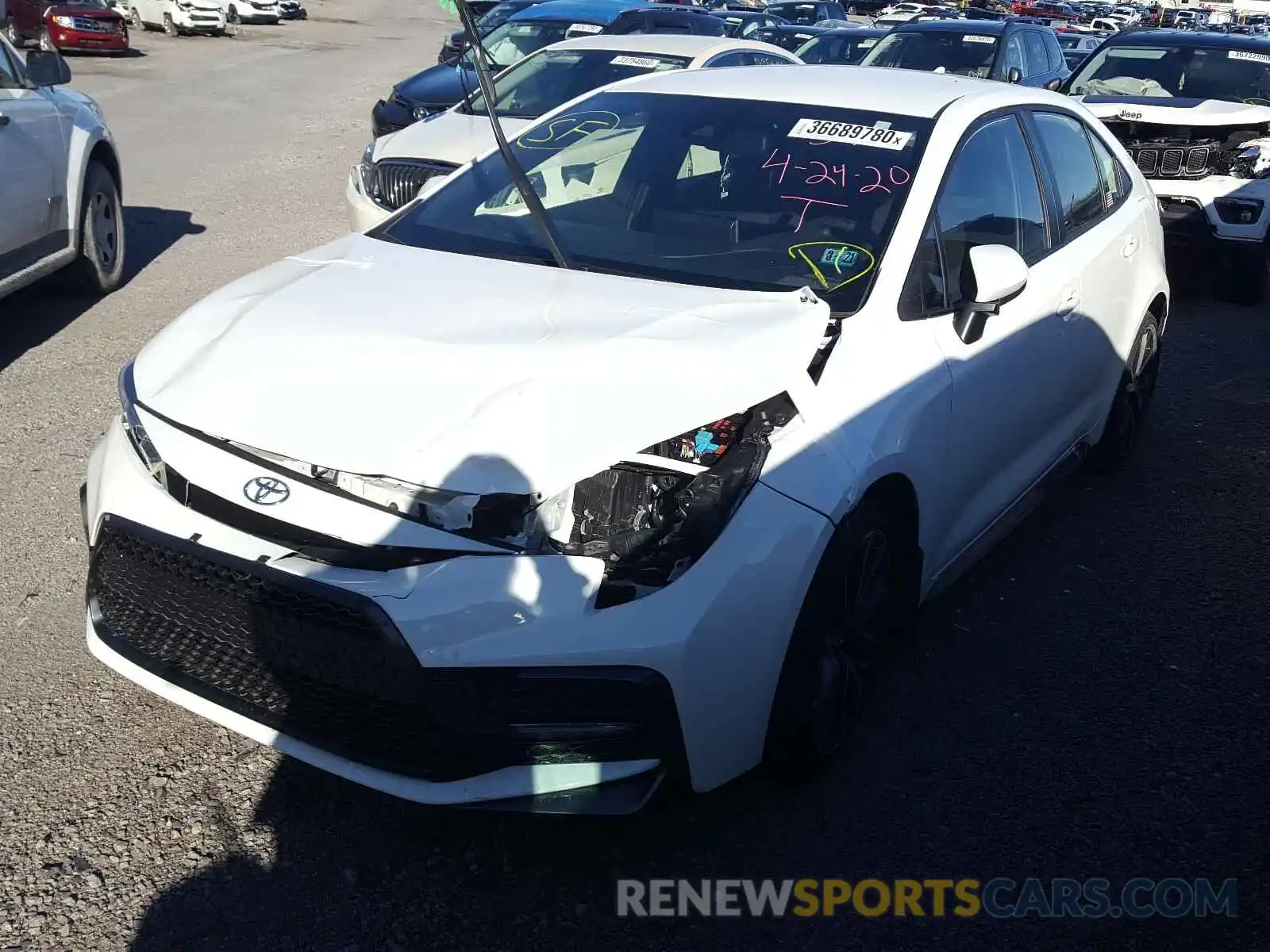 2 Photograph of a damaged car JTDS4RCE9LJ002031 TOYOTA COROLLA 2020