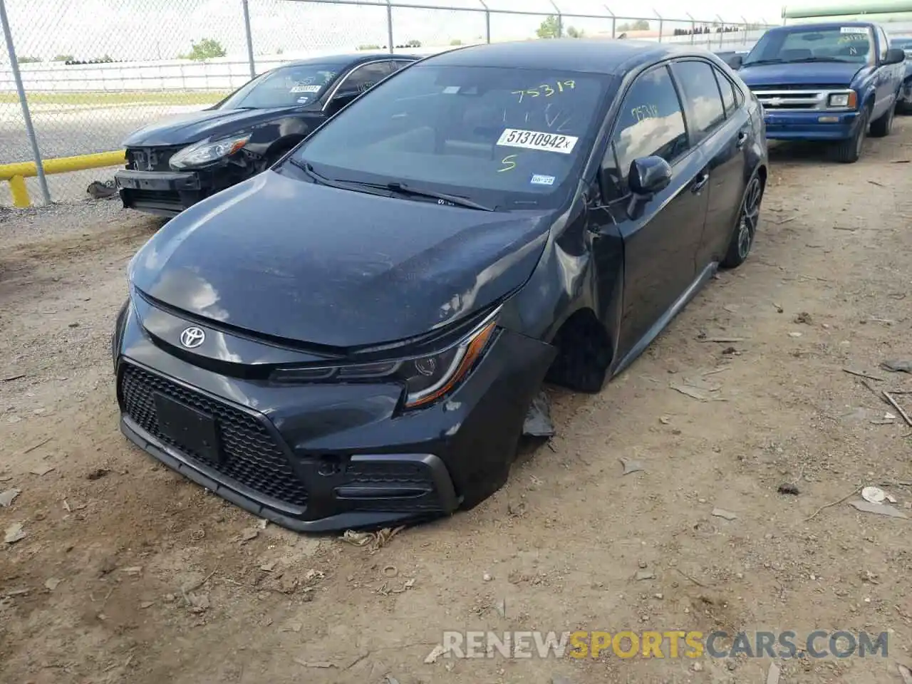 2 Photograph of a damaged car JTDS4RCE9LJ012543 TOYOTA COROLLA 2020