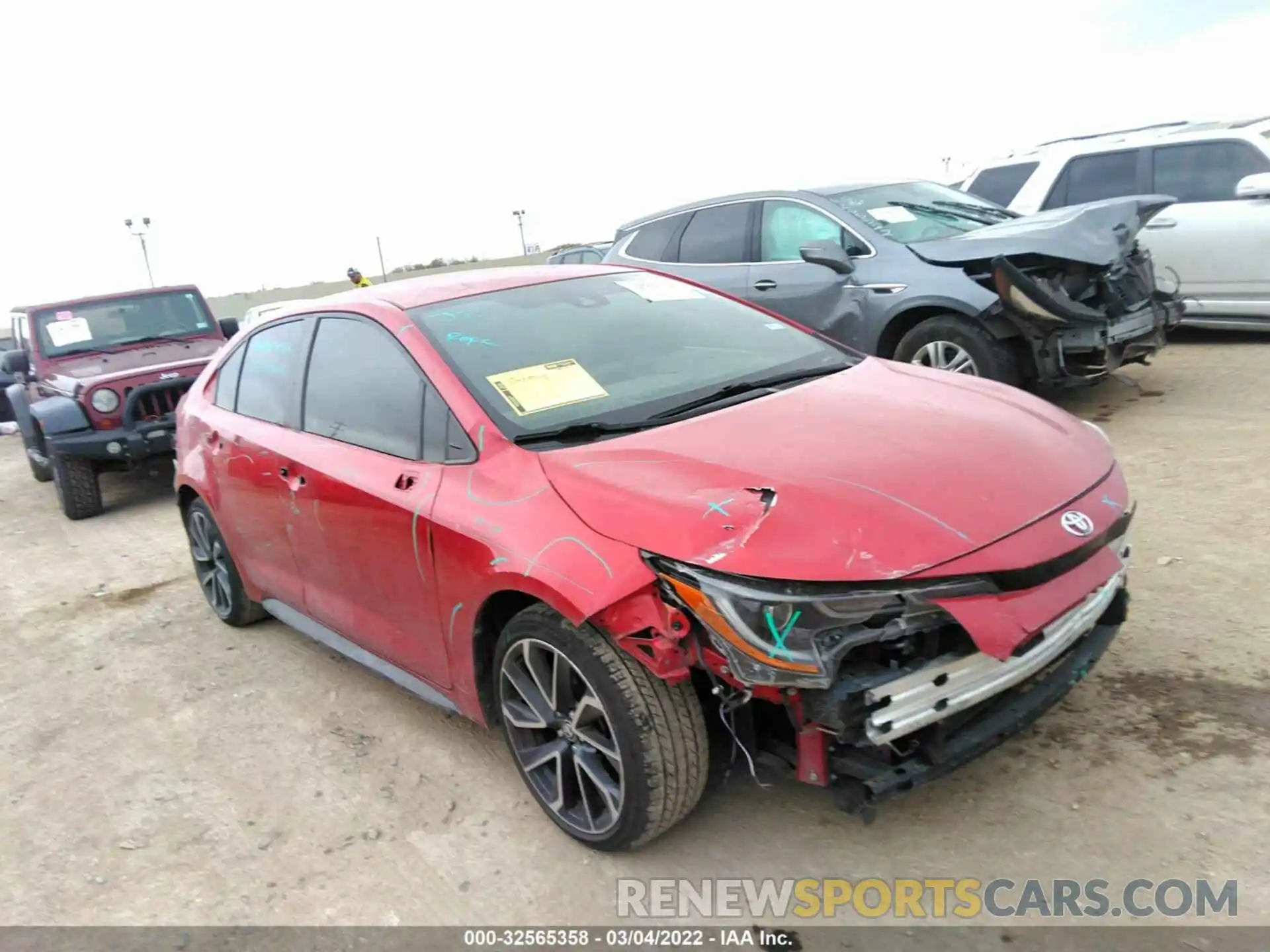 1 Photograph of a damaged car JTDS4RCE9LJ014647 TOYOTA COROLLA 2020