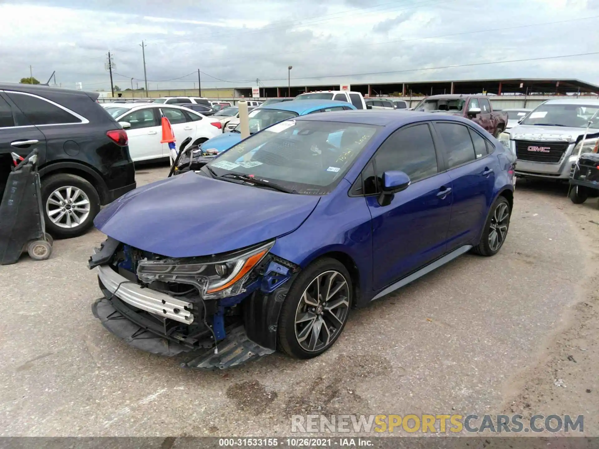 2 Photograph of a damaged car JTDS4RCE9LJ019797 TOYOTA COROLLA 2020