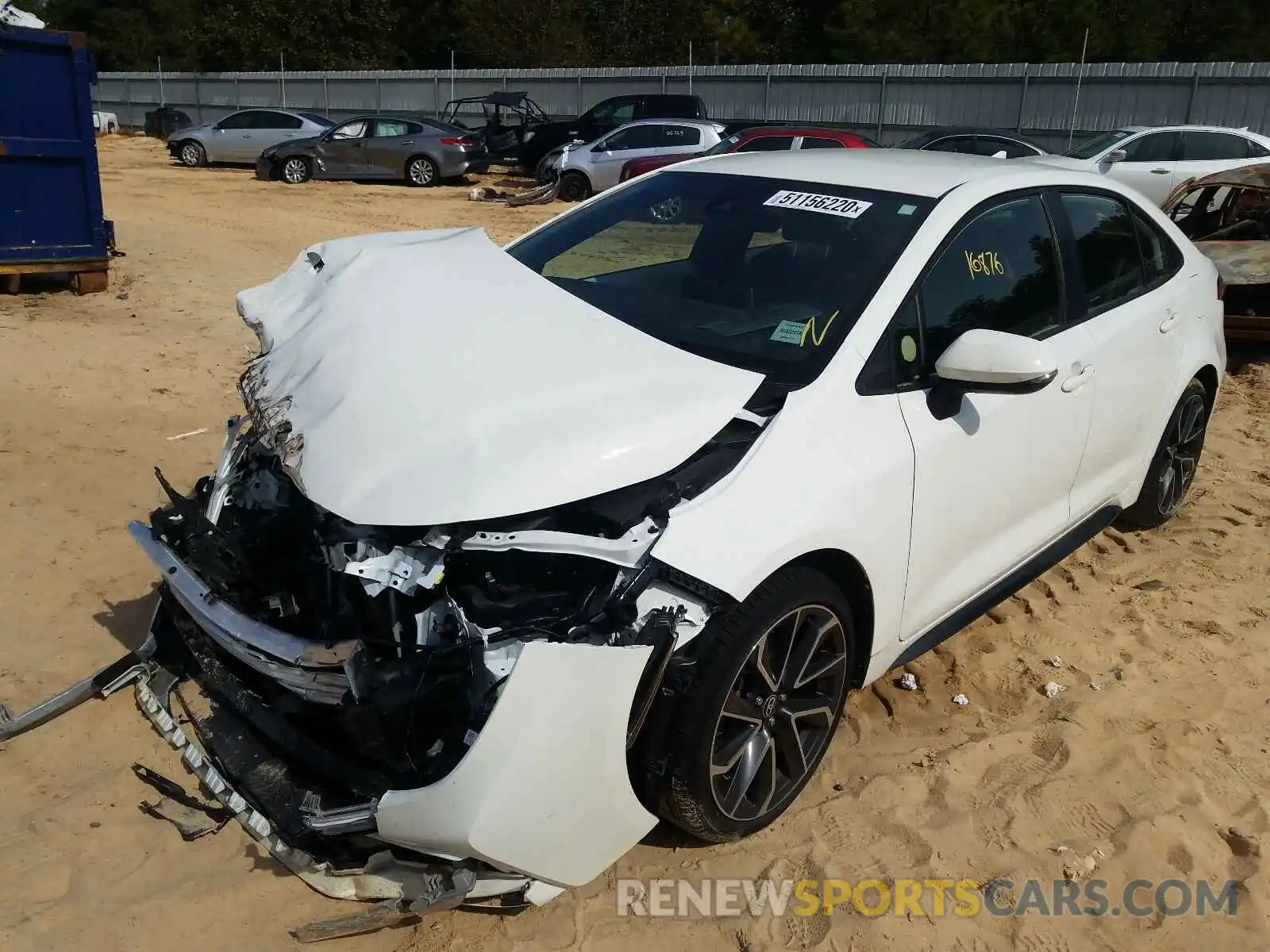 2 Photograph of a damaged car JTDS4RCE9LJ021386 TOYOTA COROLLA 2020