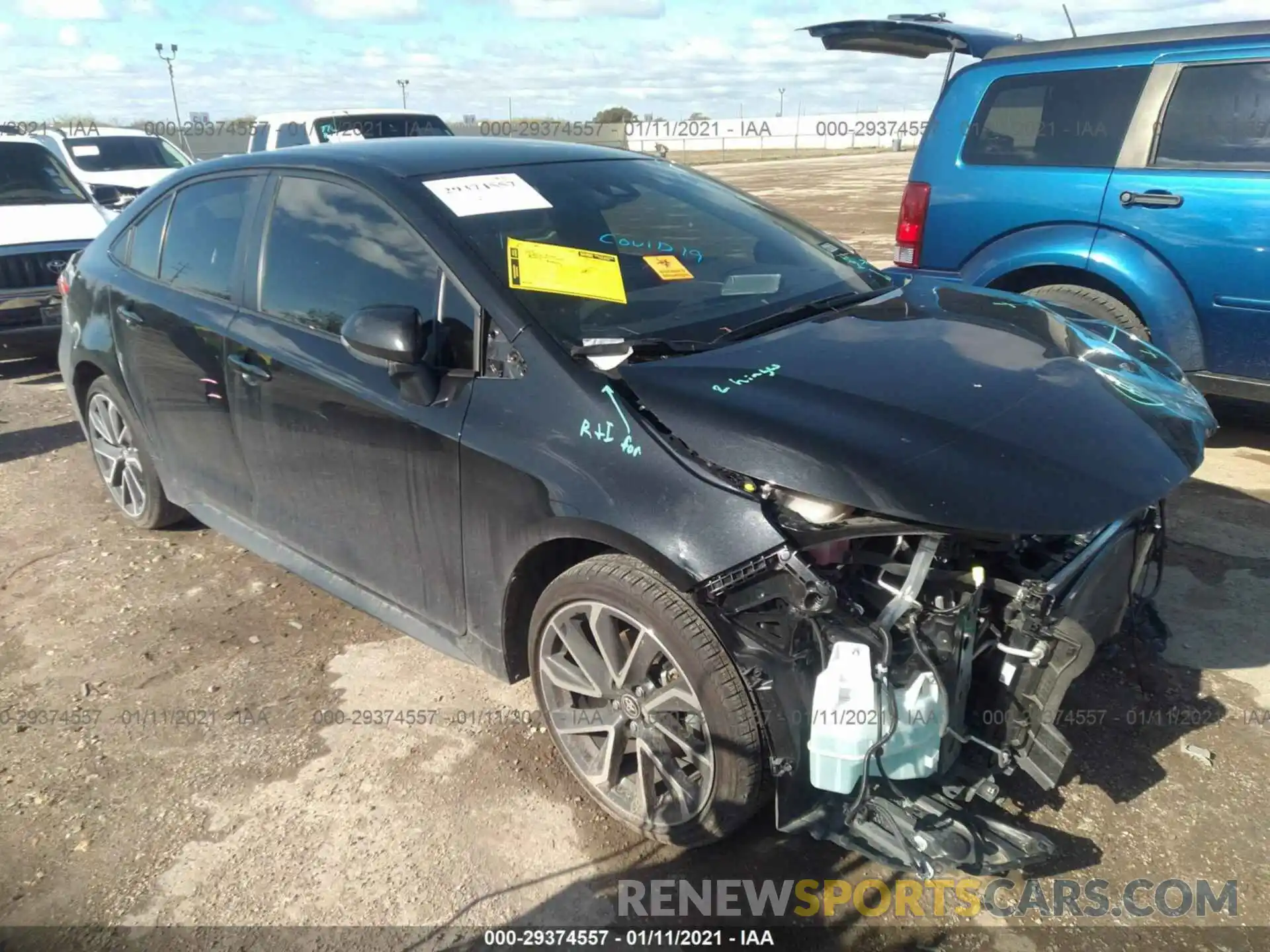 1 Photograph of a damaged car JTDS4RCE9LJ034476 TOYOTA COROLLA 2020