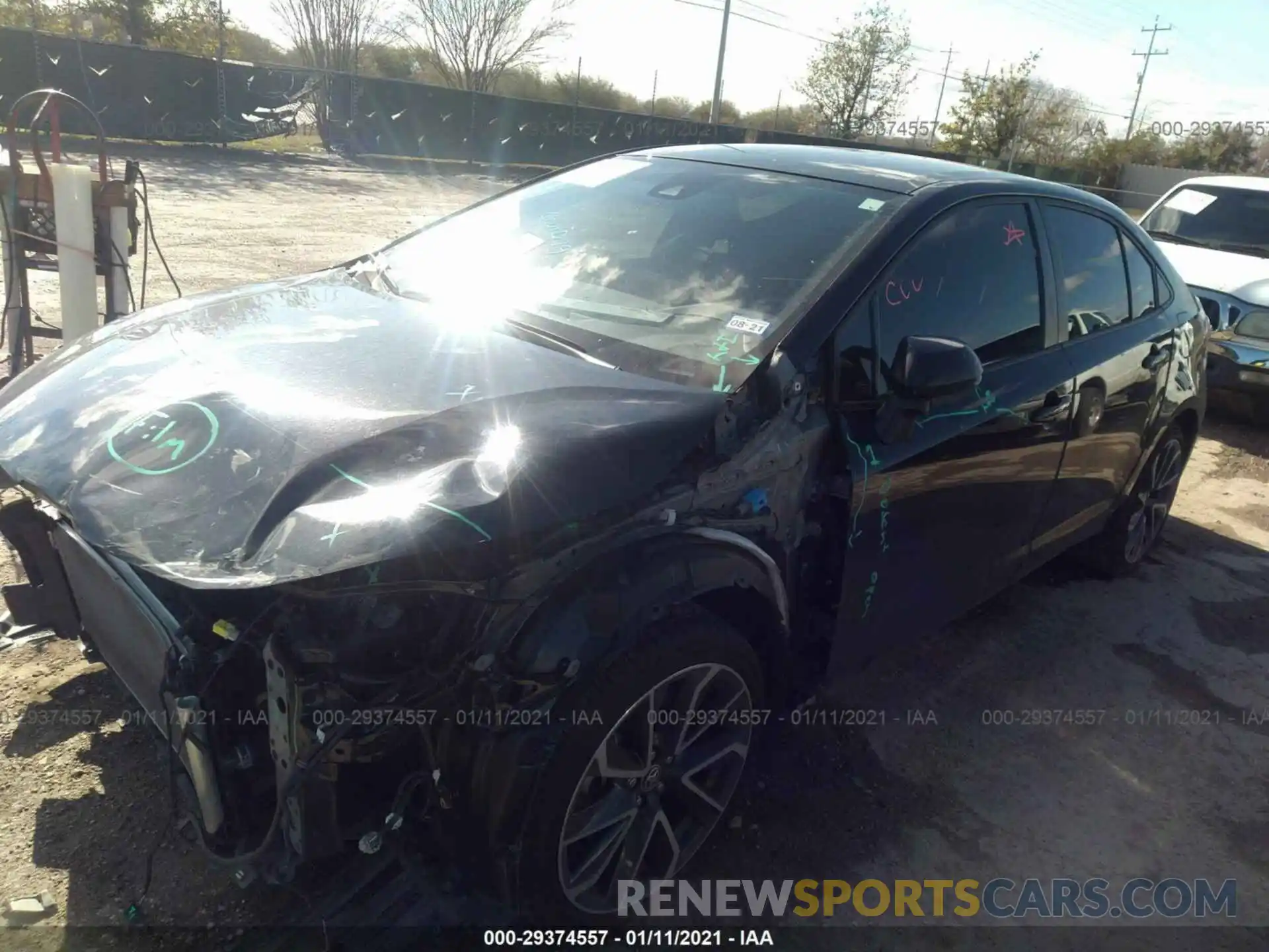 2 Photograph of a damaged car JTDS4RCE9LJ034476 TOYOTA COROLLA 2020