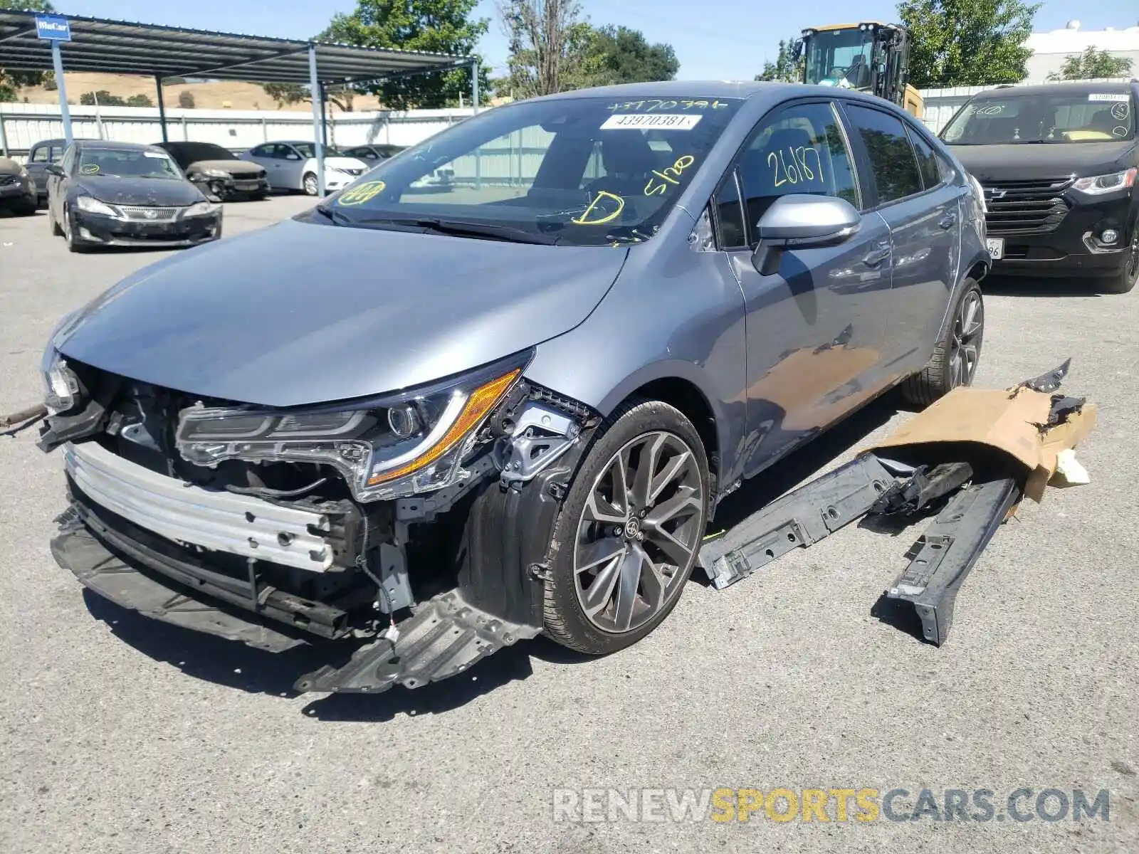 2 Photograph of a damaged car JTDS4RCEXLJ019307 TOYOTA COROLLA 2020