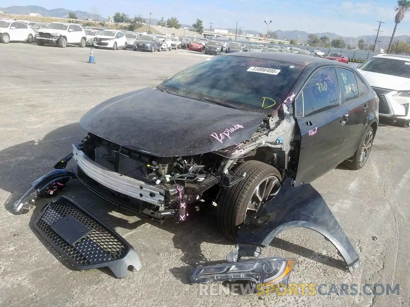 2 Photograph of a damaged car JTDS4RCEXLJ026029 TOYOTA COROLLA 2020