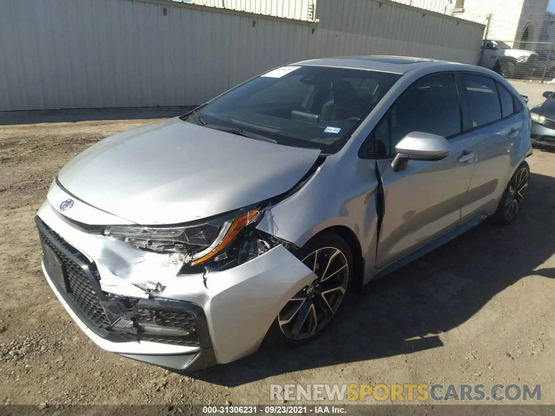 2 Photograph of a damaged car JTDT4RCE0LJ021264 TOYOTA COROLLA 2020