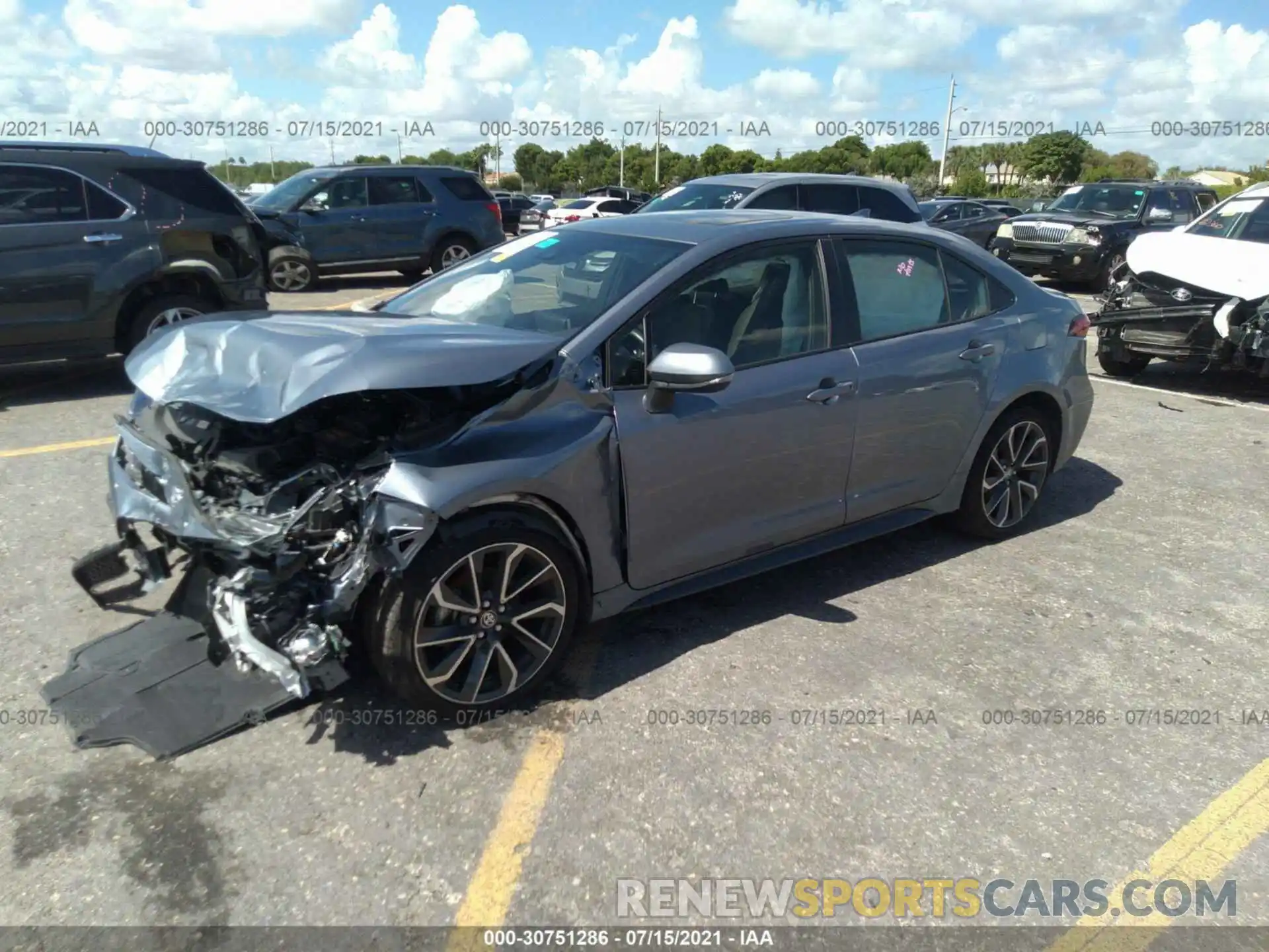 2 Photograph of a damaged car JTDT4RCE0LJ042647 TOYOTA COROLLA 2020