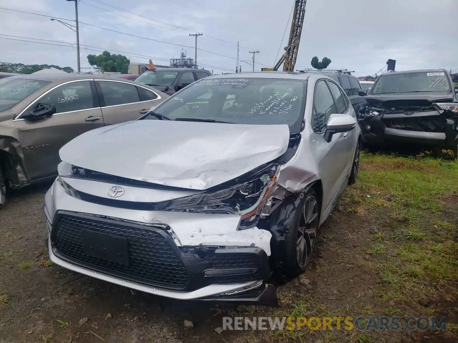 2 Photograph of a damaged car JTDT4RCE0LJ049033 TOYOTA COROLLA 2020