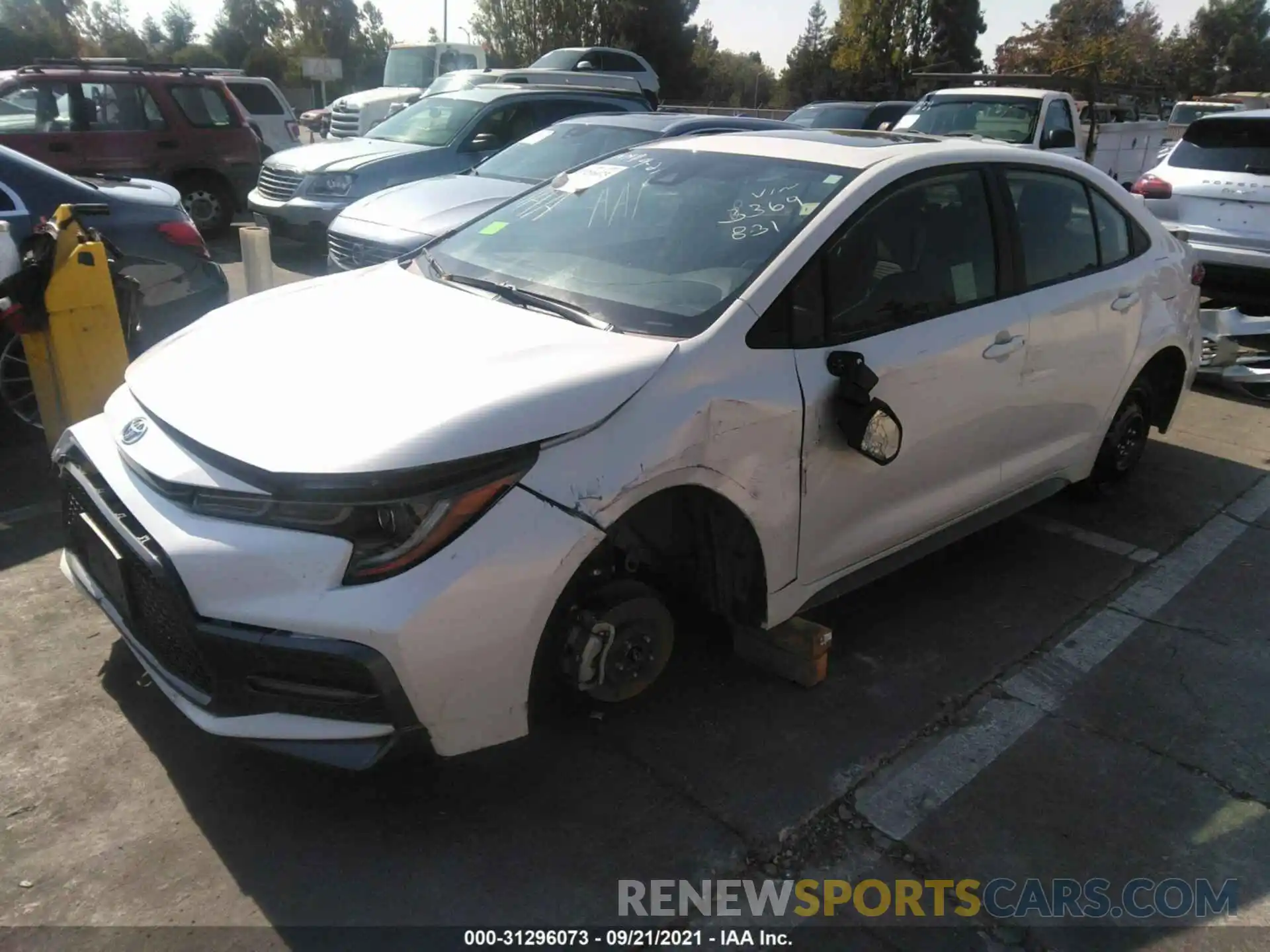 2 Photograph of a damaged car JTDT4RCE1LJ003369 TOYOTA COROLLA 2020