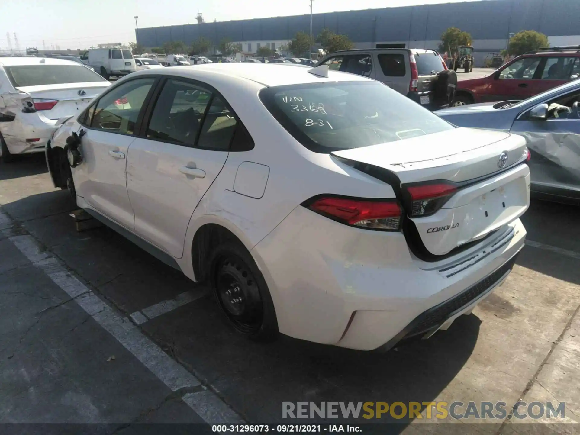 3 Photograph of a damaged car JTDT4RCE1LJ003369 TOYOTA COROLLA 2020