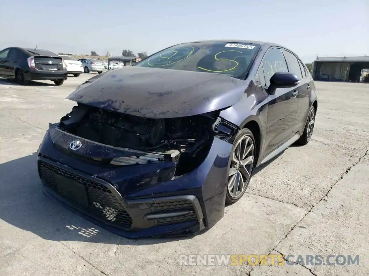 2 Photograph of a damaged car JTDT4RCE1LJ018163 TOYOTA COROLLA 2020