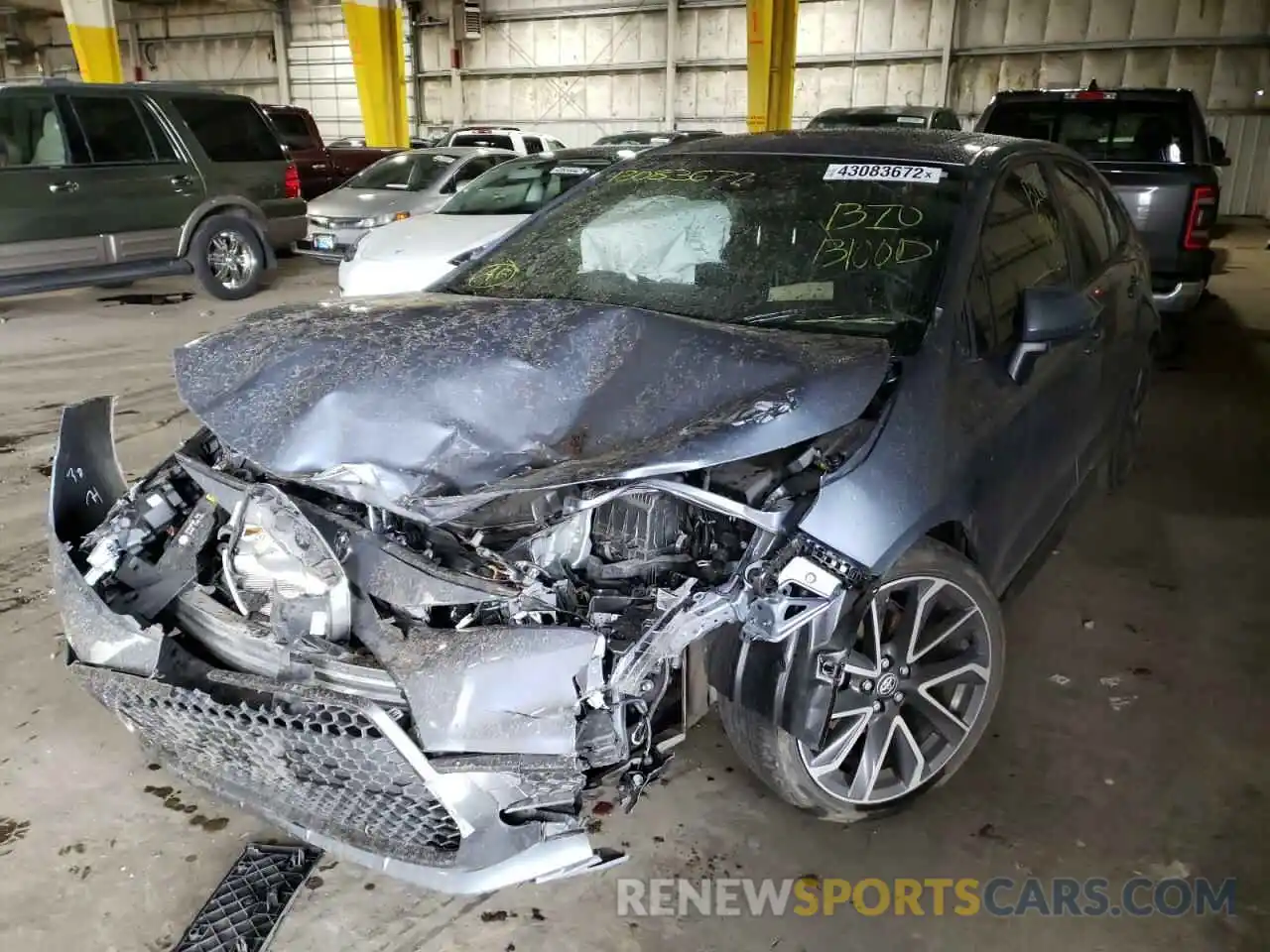 2 Photograph of a damaged car JTDT4RCE1LJ027333 TOYOTA COROLLA 2020