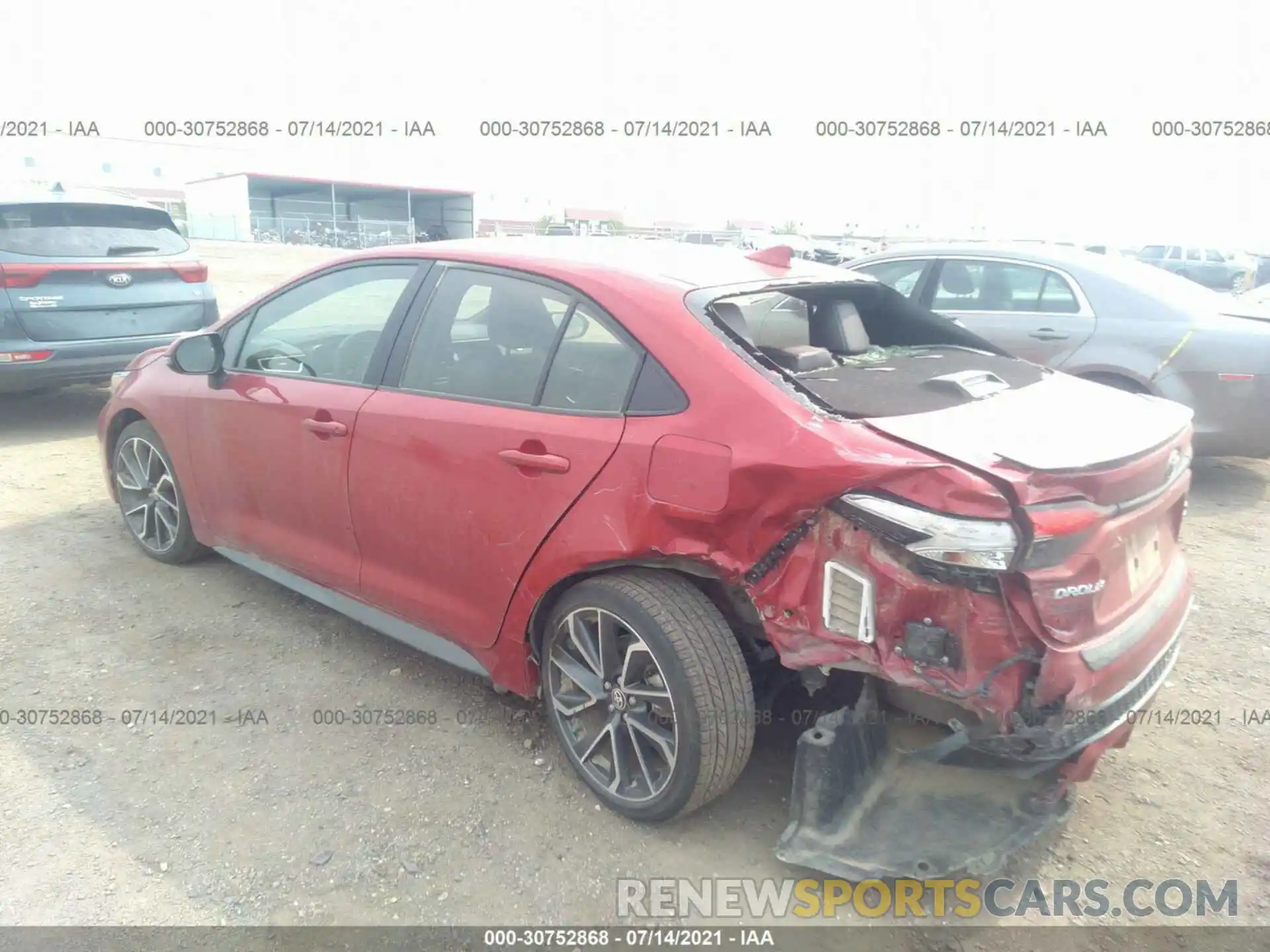 3 Photograph of a damaged car JTDT4RCE1LJ037733 TOYOTA COROLLA 2020