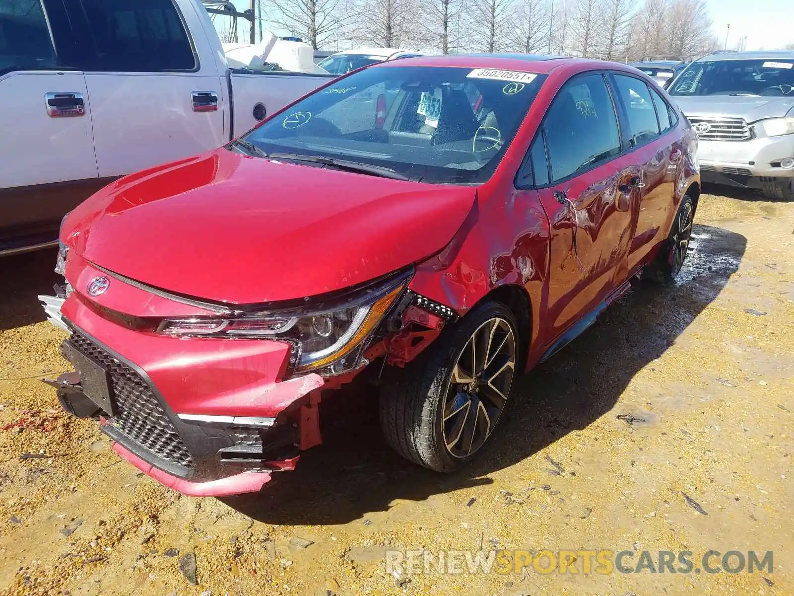 2 Photograph of a damaged car JTDT4RCE6LJ007157 TOYOTA COROLLA 2020