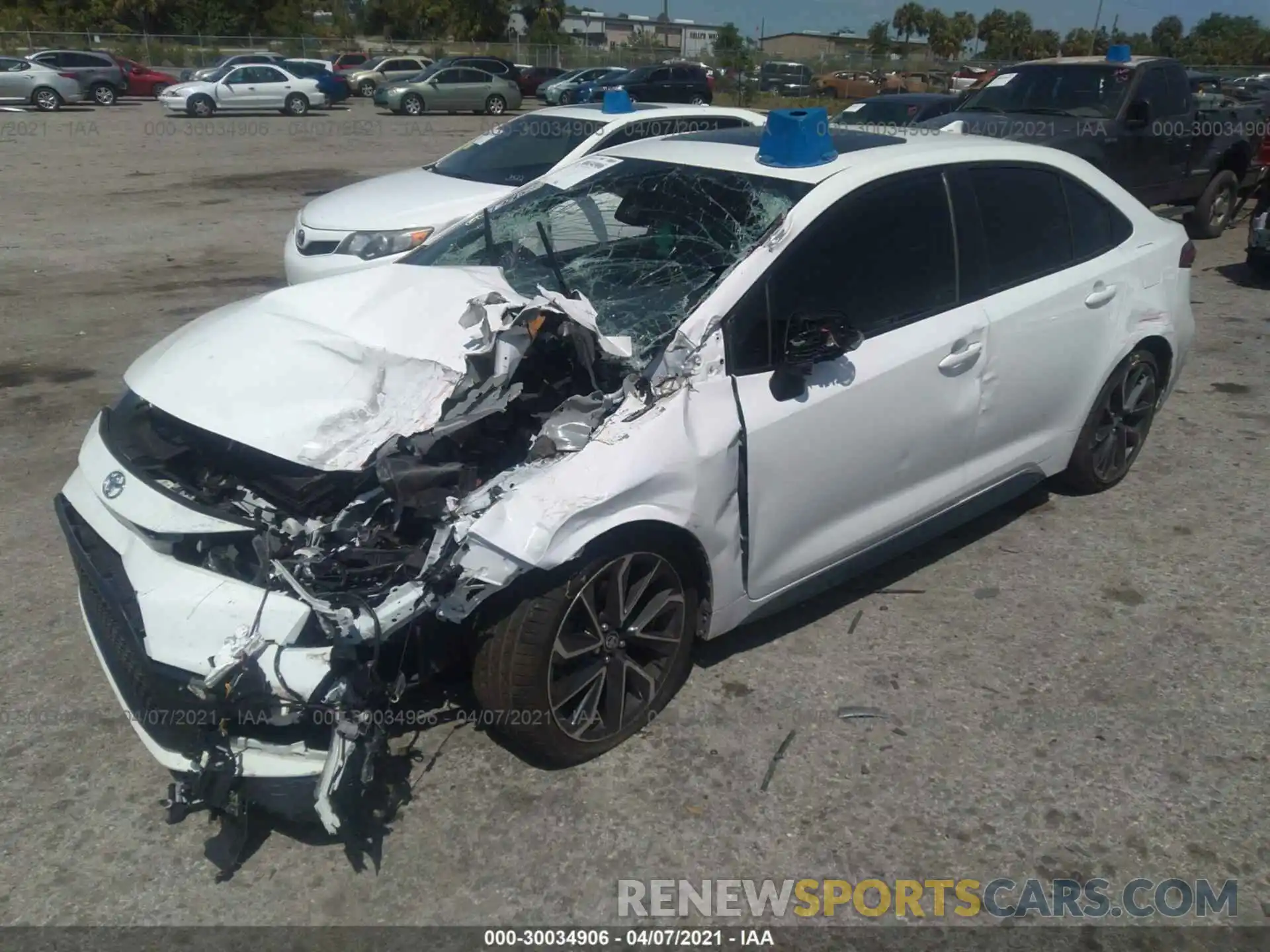 2 Photograph of a damaged car JTDT4RCE6LJ013637 TOYOTA COROLLA 2020