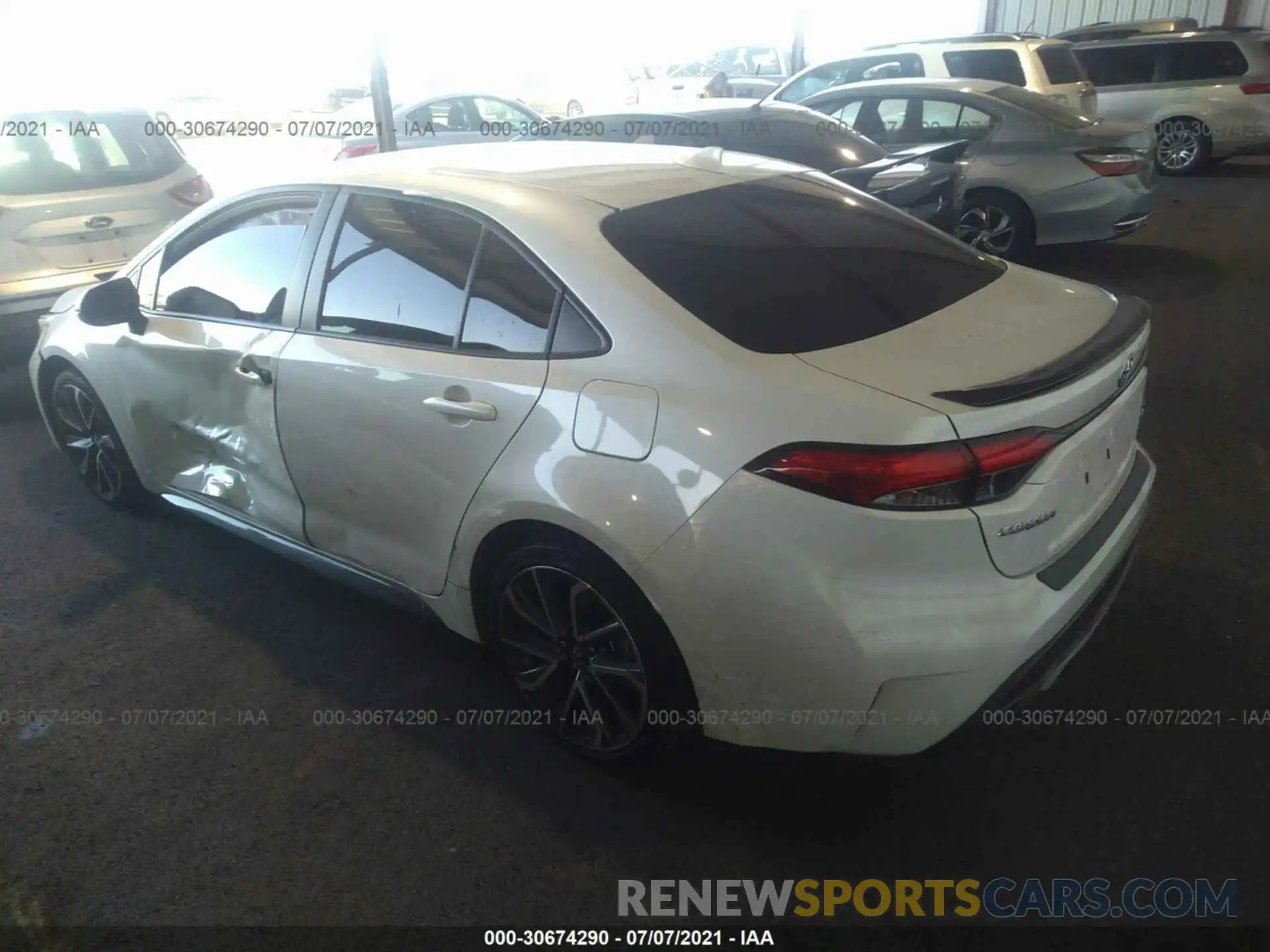 3 Photograph of a damaged car JTDT4RCE7LJ010567 TOYOTA COROLLA 2020