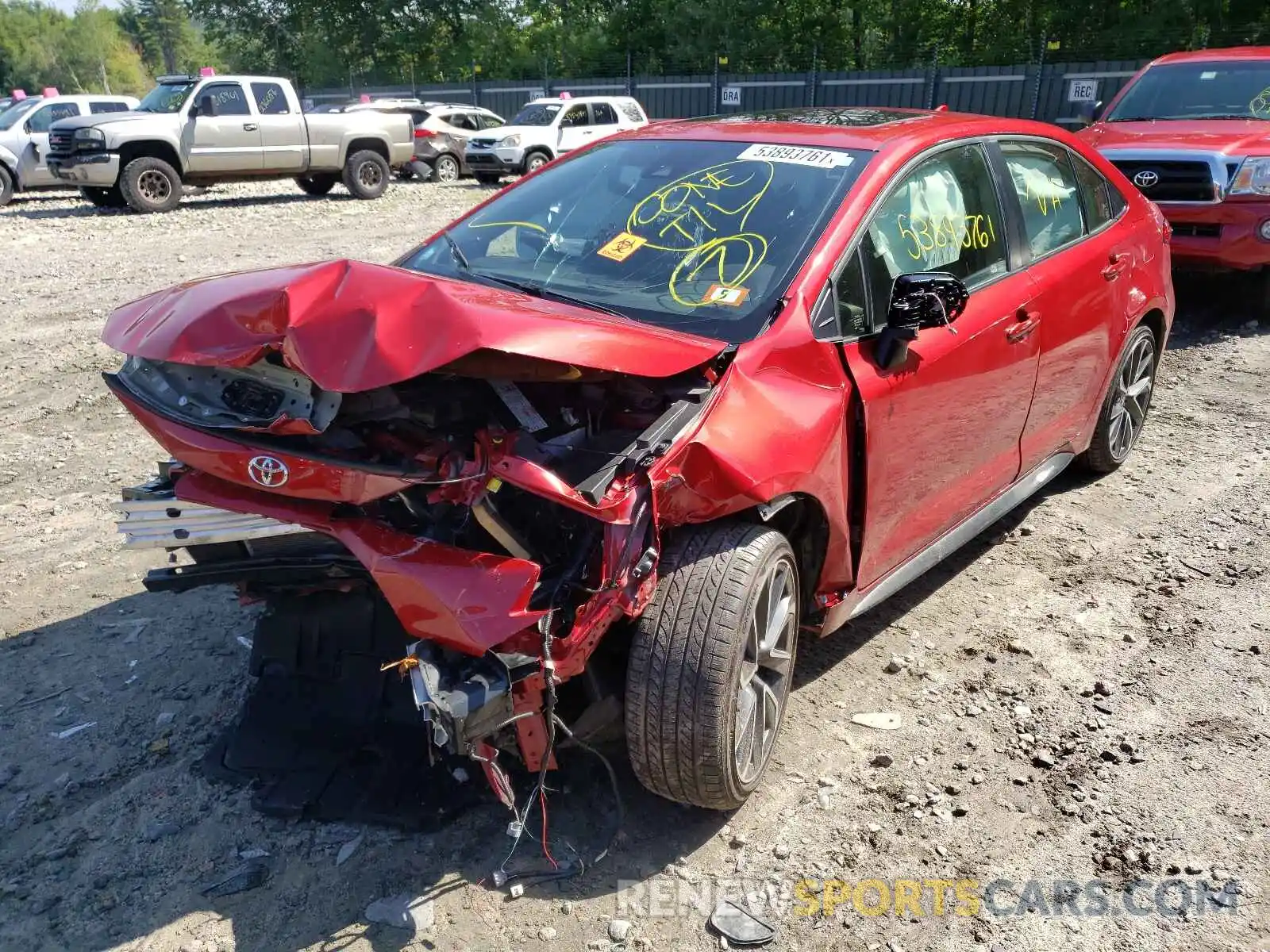 2 Photograph of a damaged car JTDT4RCE8LJ033534 TOYOTA COROLLA 2020