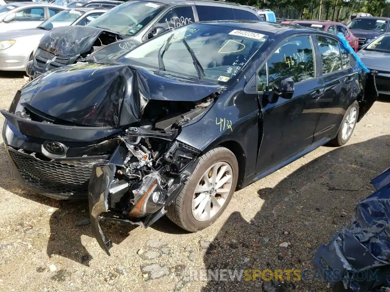 2 Photograph of a damaged car JTDVPRAE1LJ076423 TOYOTA COROLLA 2020