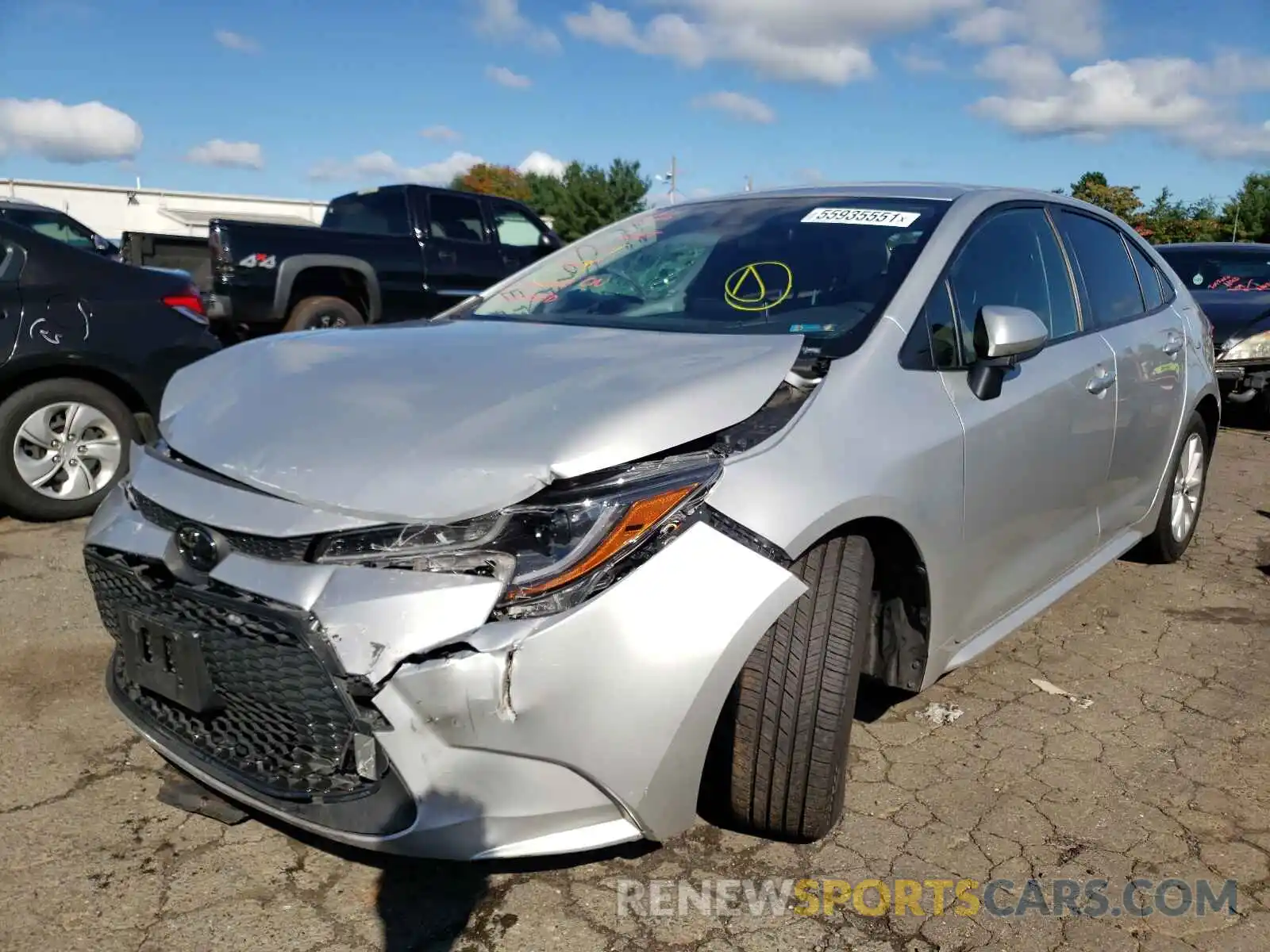 2 Photograph of a damaged car JTDVPRAE1LJ076969 TOYOTA COROLLA 2020