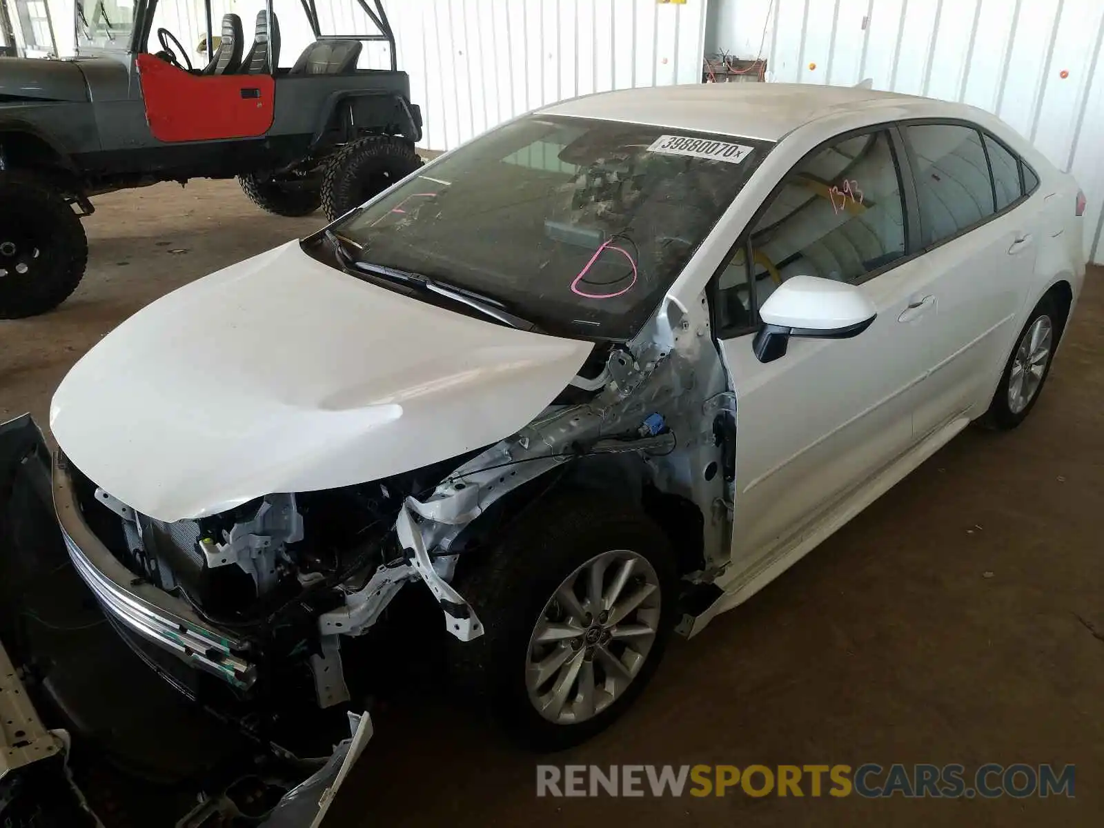 2 Photograph of a damaged car JTDVPRAE1LJ099586 TOYOTA COROLLA 2020