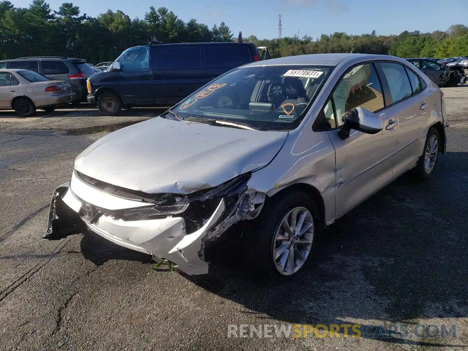 2 Photograph of a damaged car JTDVPRAE1LJ114300 TOYOTA COROLLA 2020