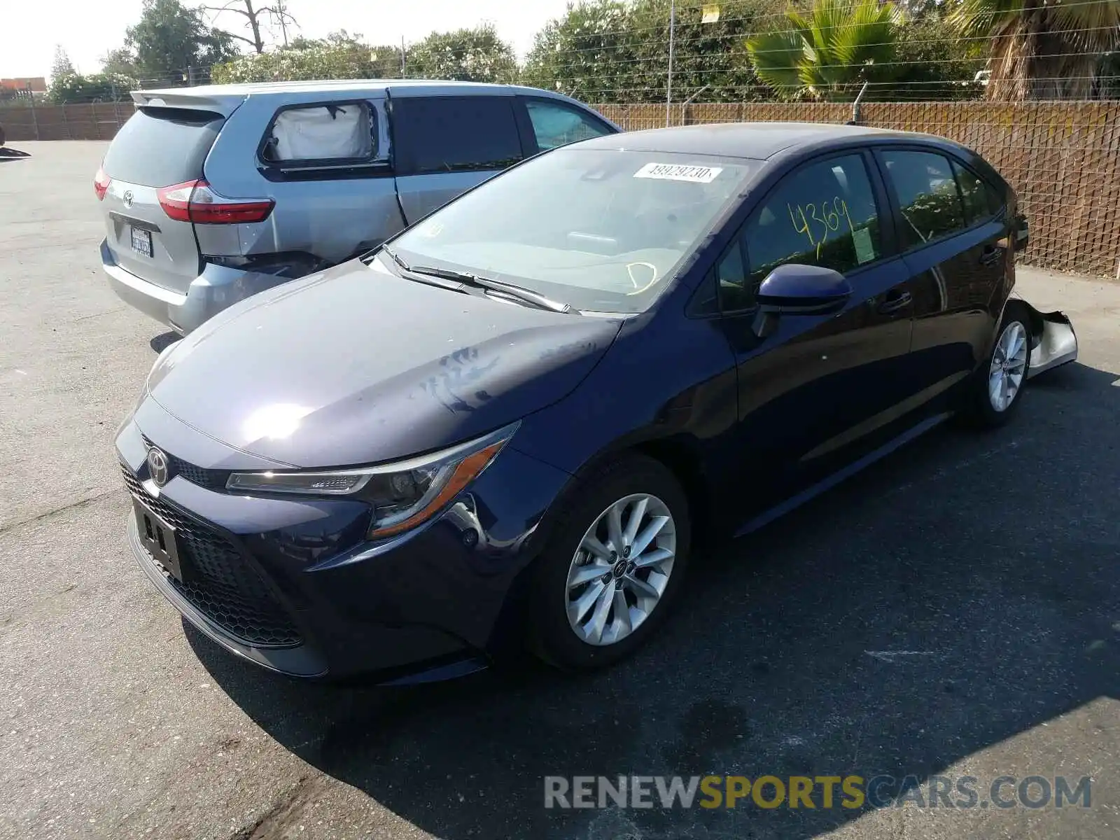 2 Photograph of a damaged car JTDVPRAE2LJ105301 TOYOTA COROLLA 2020