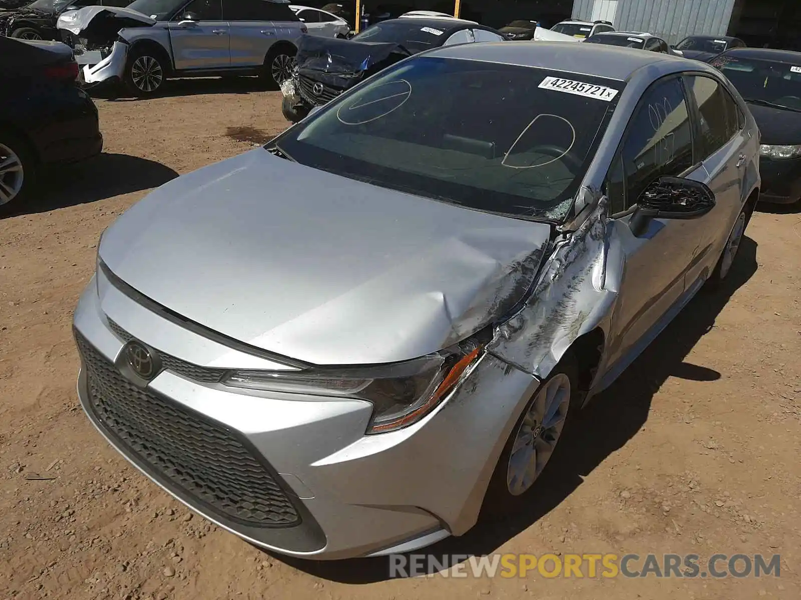 2 Photograph of a damaged car JTDVPRAE5LJ096769 TOYOTA COROLLA 2020